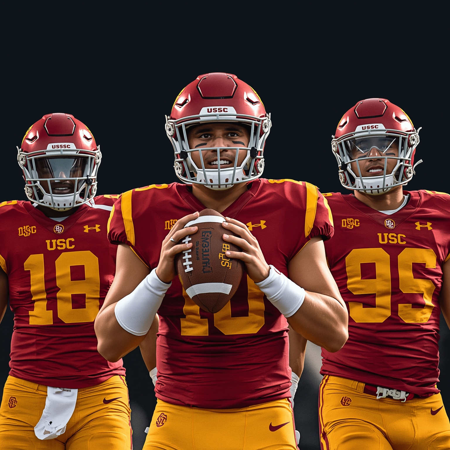 USC Freshmen Spark at 14th Spring Practice - painting of USC Trojans football venue