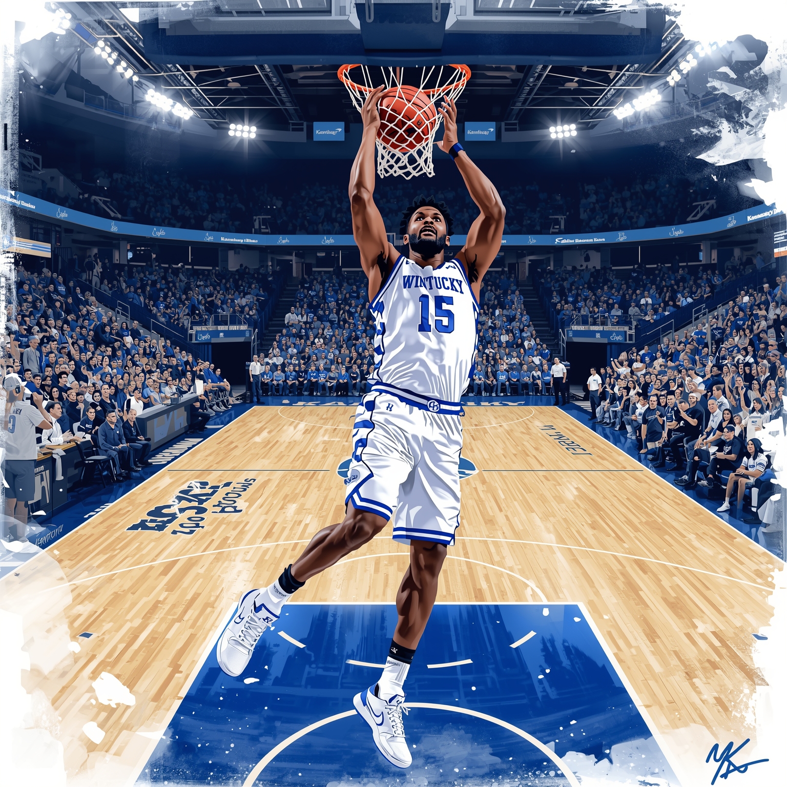 Kentucky Eyes ACC Scoring Phenom Juke Harris - painting of Kentucky Wildcats basketball venue