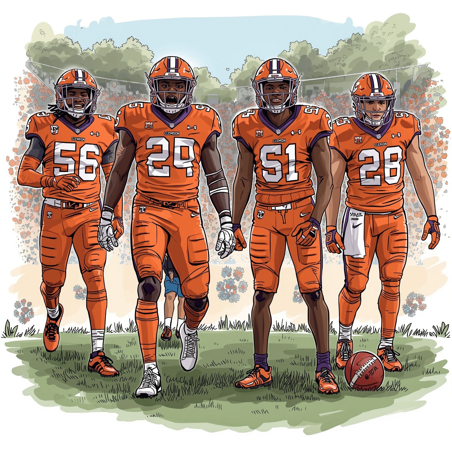 Clemson’s Prospect Shuffle: Recruits to NFL Draft Stars - painting of Clemson Tigers football,basketball venue