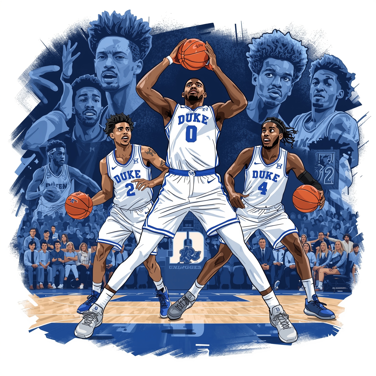 Duke Reloads: Sarr Returns and Rival Guards Collide - painting of Duke Blue Devils basketball venue