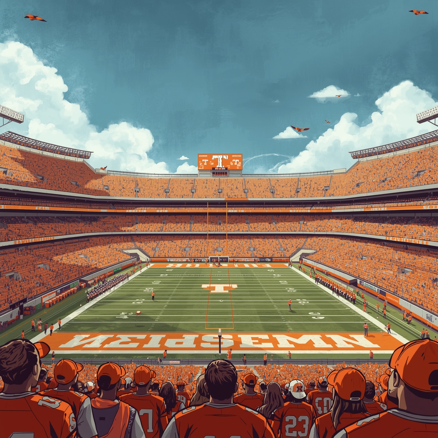 Chris Brazzell’s Reputation Goes Under the Microscope - painting of Tennessee Volunteers football venue