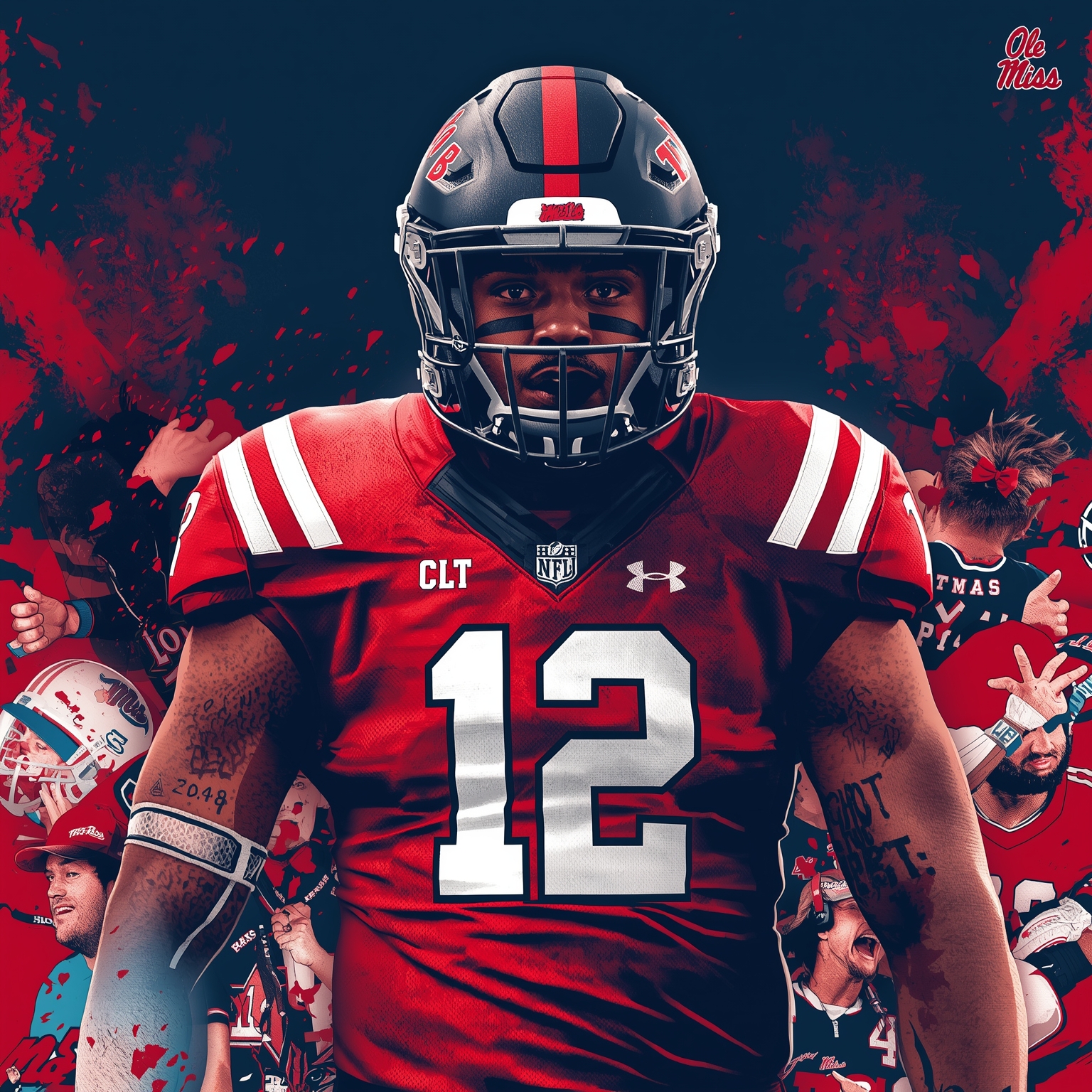 Baylor Beast Keaton Thomas Lights Up Ole Miss - painting of Ole Miss Rebels football venue
