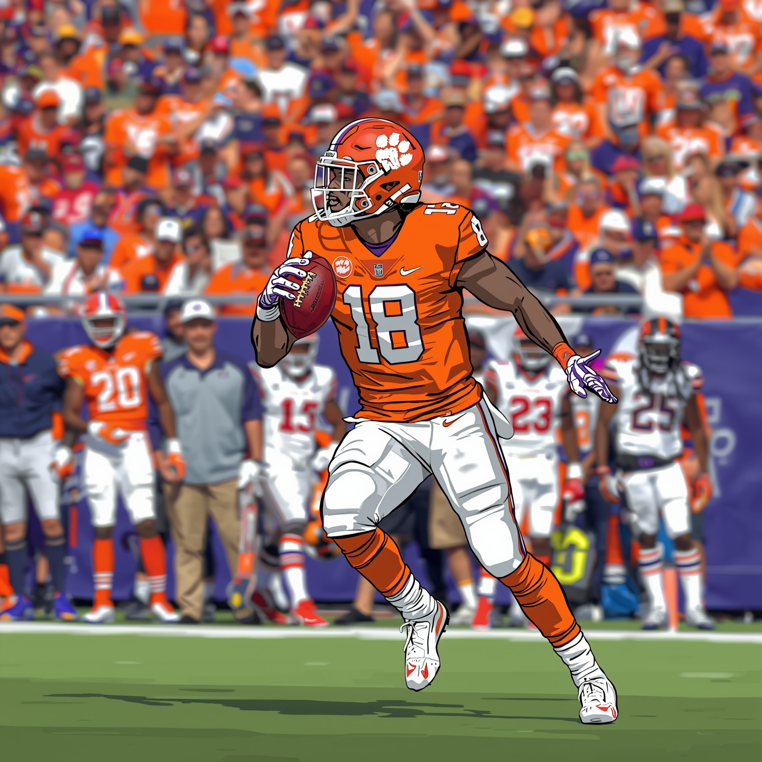 Clemson’s NFL Draft Shuffle: From Woods to Miller - painting of Clemson Tigers football venue