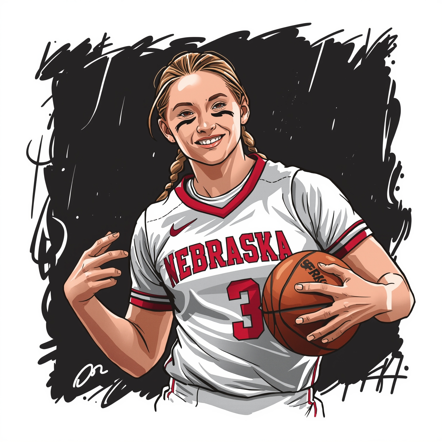 Nebraska’s New Star Recruit and Softball Senior Finale - painting of Nebraska Cornhuskers basketball, softball venue