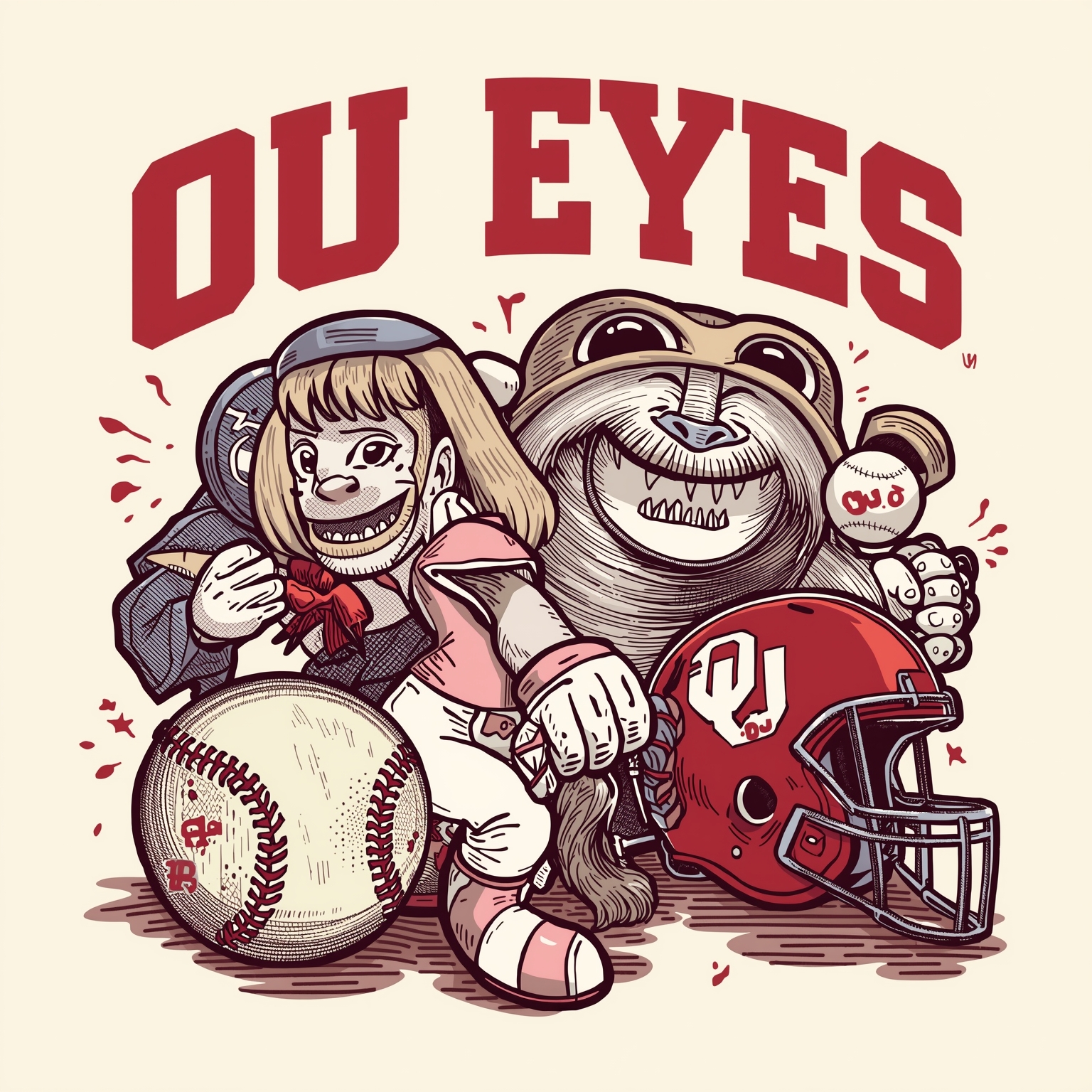 OU Eyes Softball Milestones and NFL Draft Fortunes - painting of Oklahoma Sooners softball, football venue