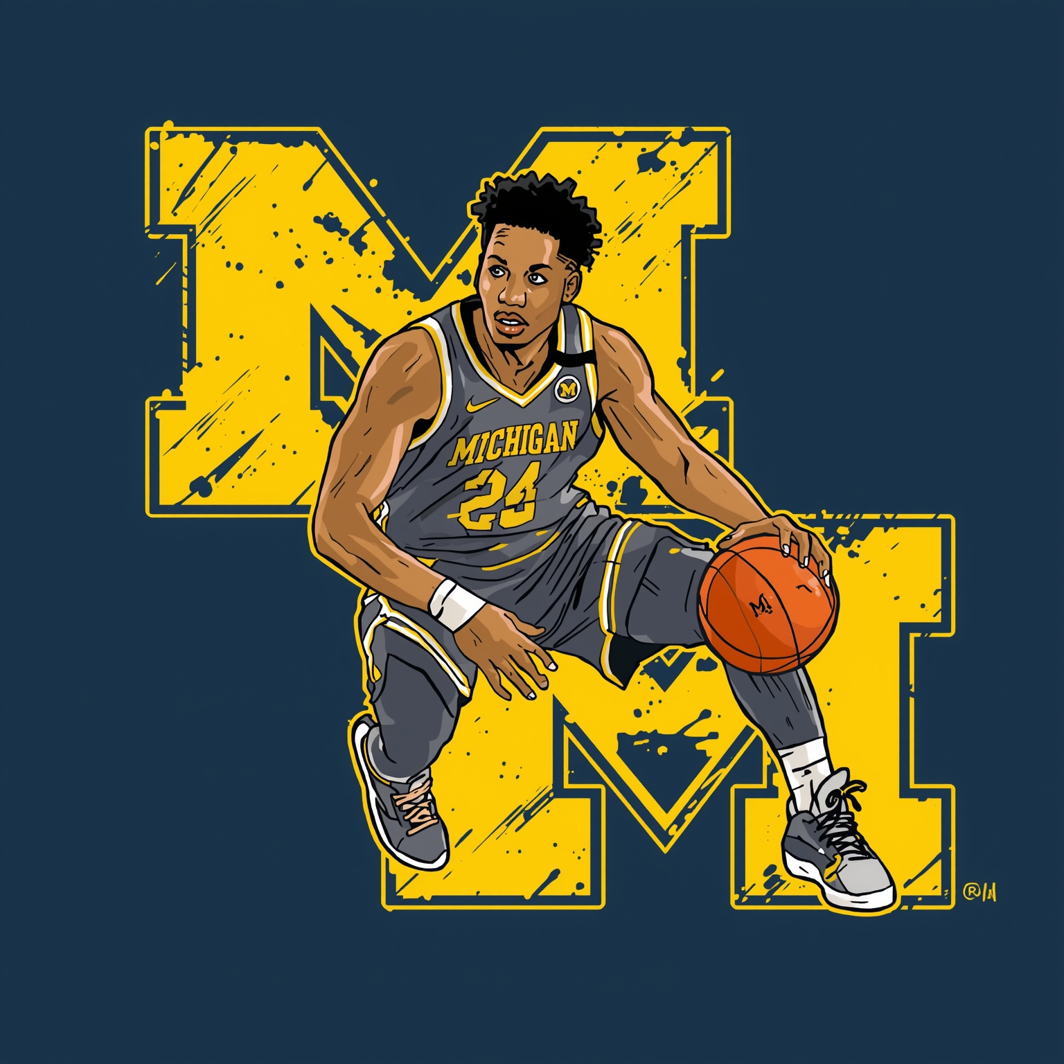 Michigan Basketball's New Recruits & Transfer Invasion - painting of Michigan Wolverines basketball venue