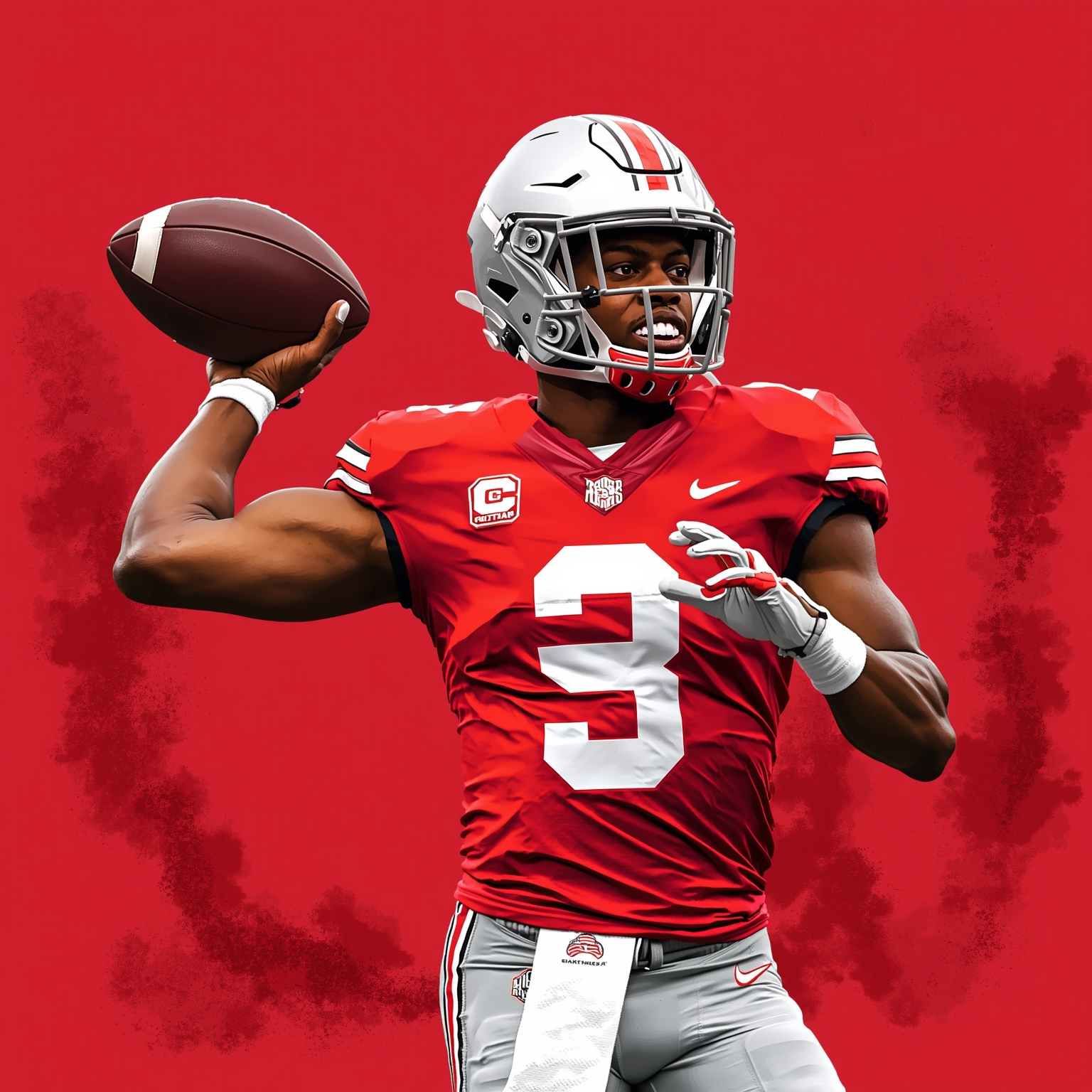 Buckeyes Make Waves in NFL Draft - painting of Ohio State Buckeyes football venue