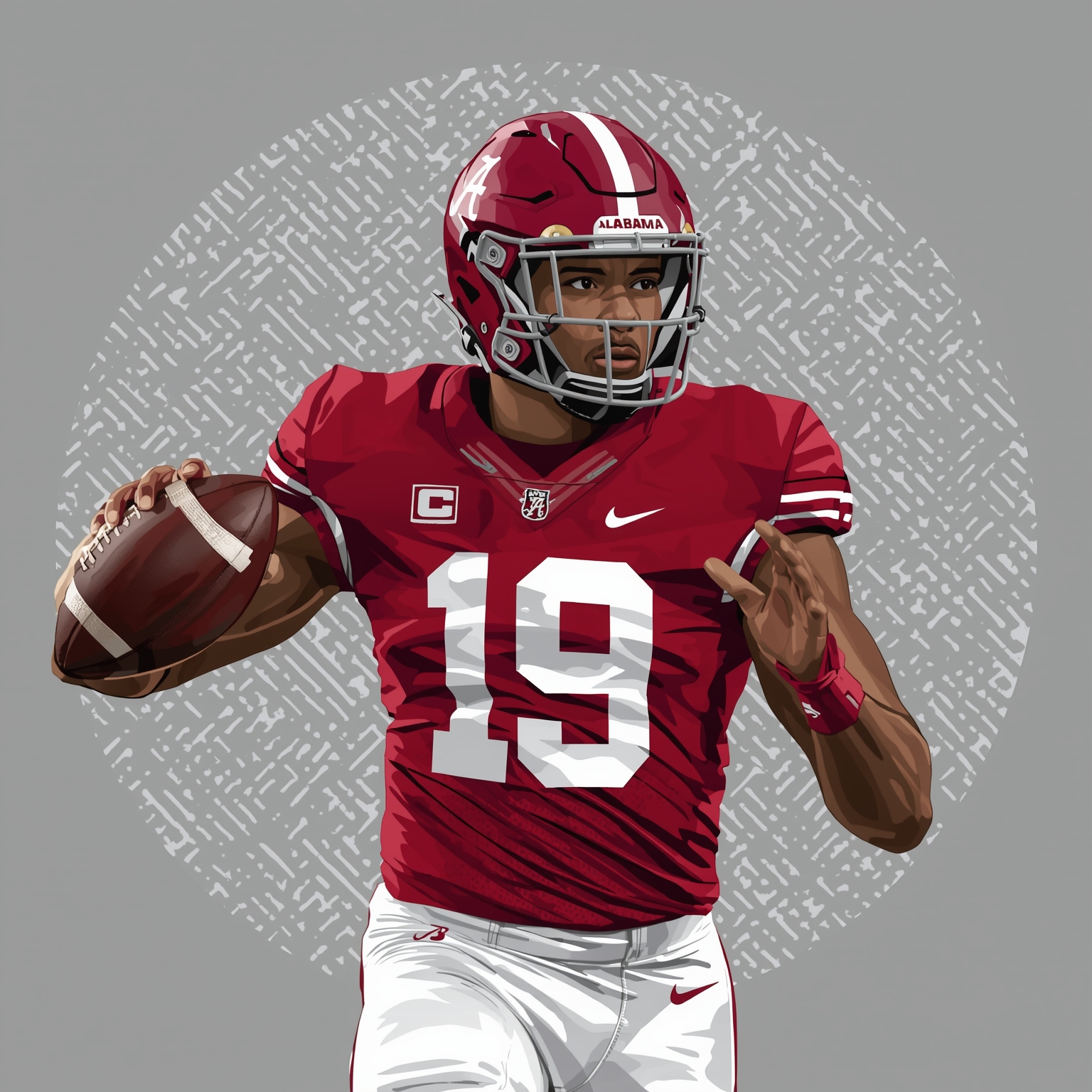 Alabama’s NFL-Worthy Standouts Take Center Stage - painting of Alabama Crimson Tide football venue