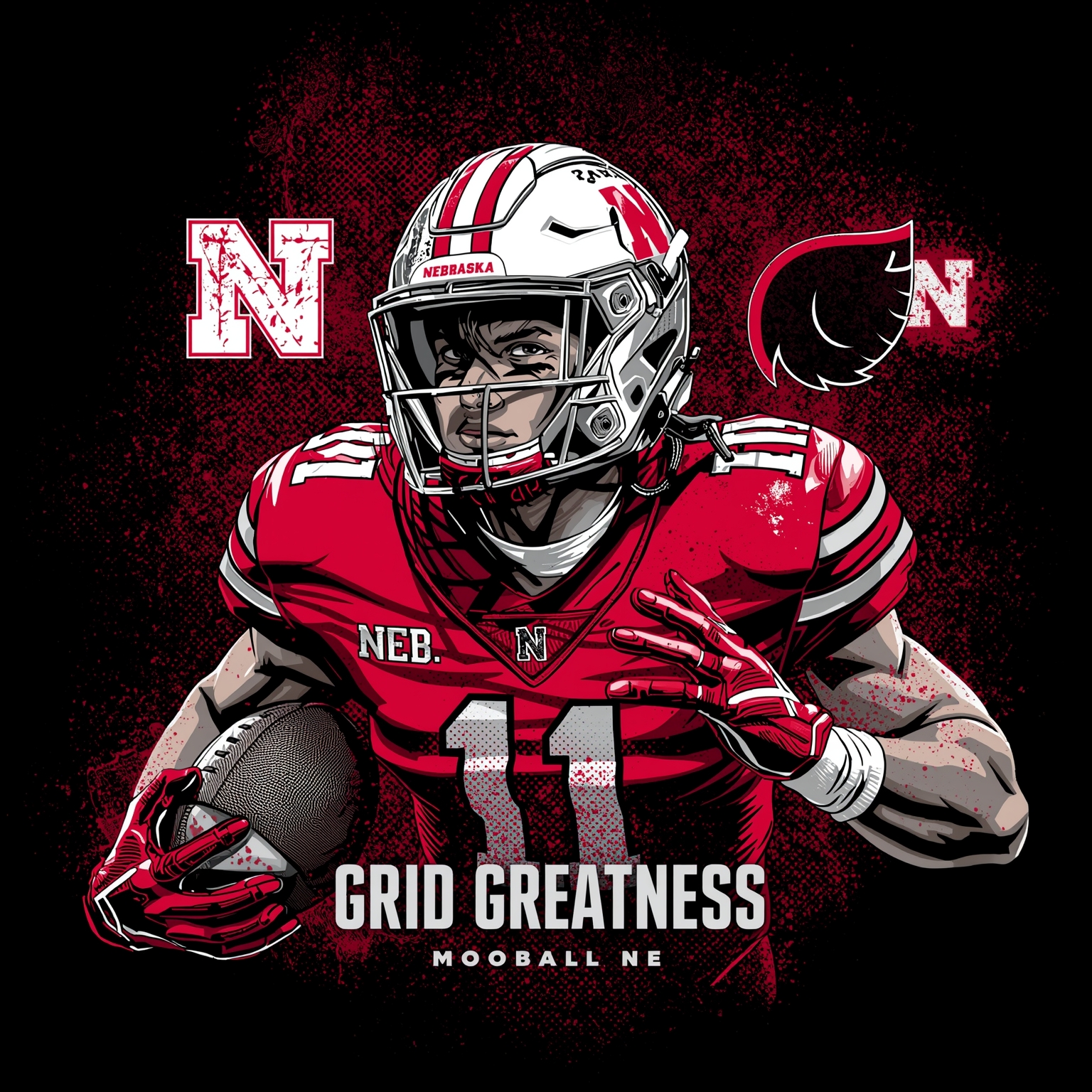 Huskers’ 2026 RB Room Gears Up for Grid Greatness - painting of Nebraska Cornhuskers football venue