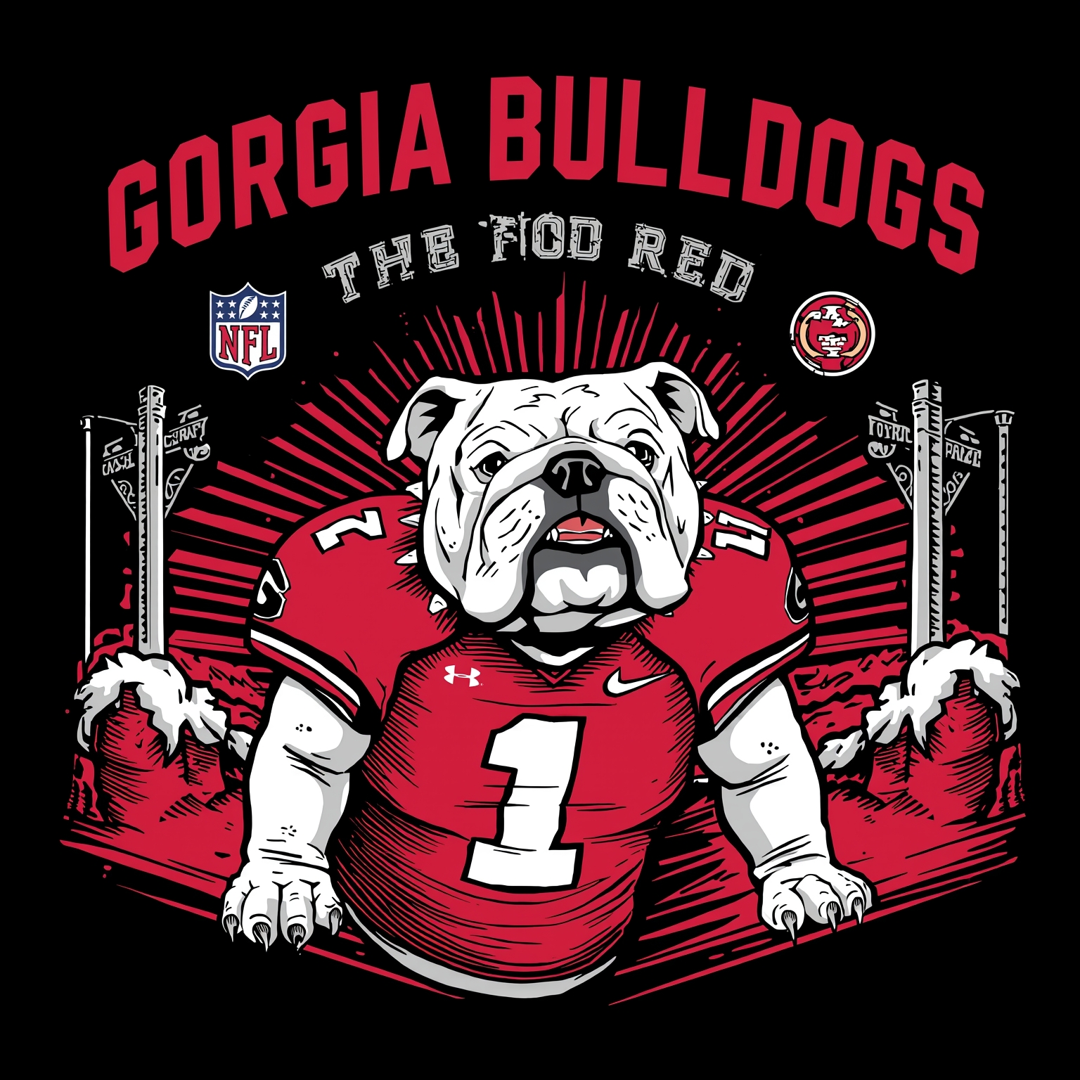 Georgia Bulldogs Sweep the 2026 NFL Draft Board - painting of Georgia Bulldogs football venue