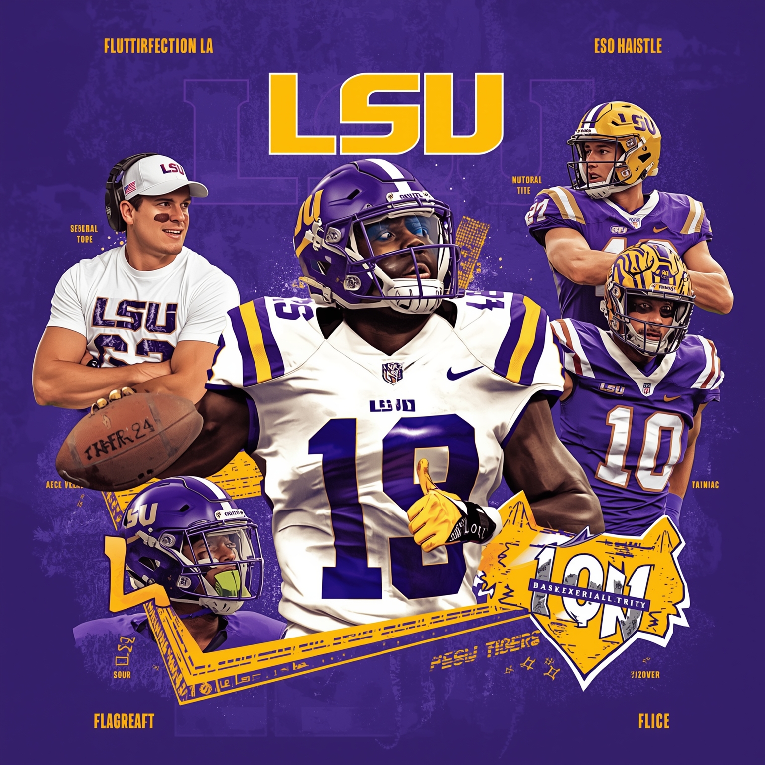 LSU Tigers: From NFL Draft to Recruiting and Coaching - painting of LSU Tigers football, baseball, basketball venue