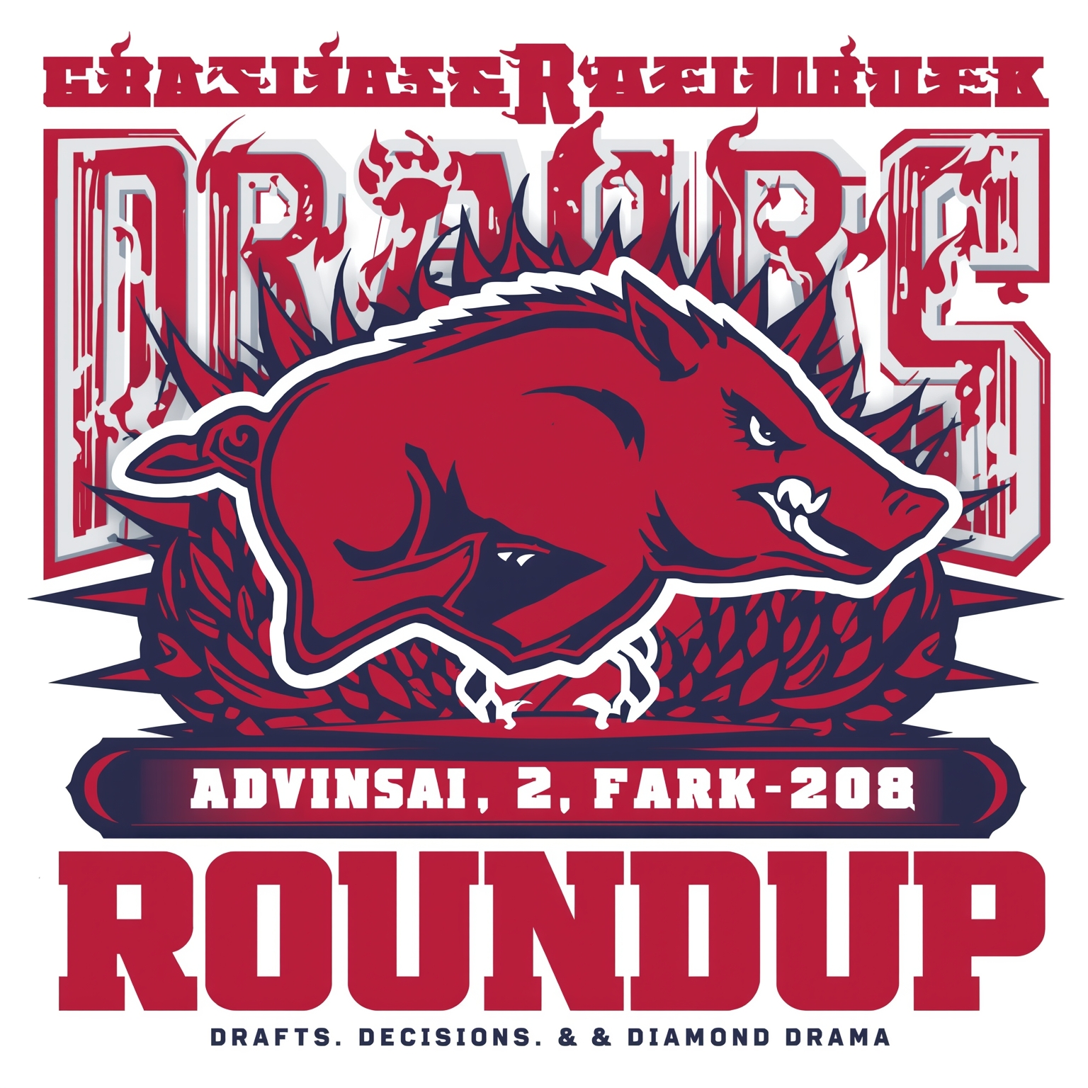 Razorback Roundup: Drafts, Decisions & Diamond Drama - painting of Arkansas Razorbacks football,basketball,baseball venue