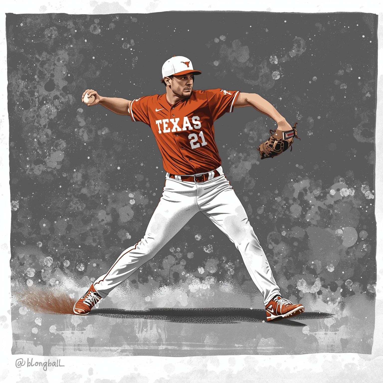 Texas Longhorns Bounce Back in Series vs Gamecocks - painting of Texas Longhorns baseball venue