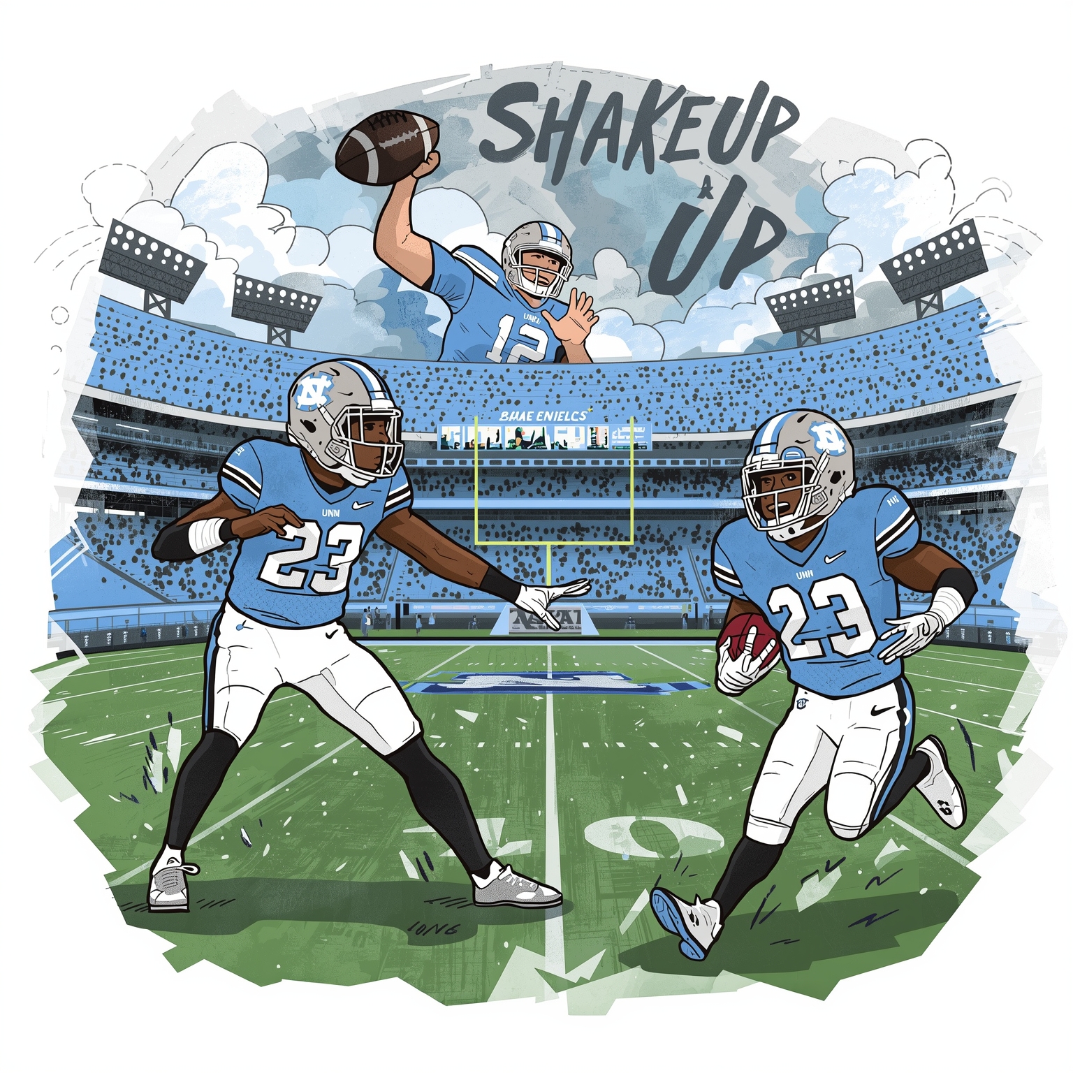 Tar Heels Shake Up: Veesaar Out, Jackson Eyes Breakout - painting of North Carolina Tar Heels football,basketball venue