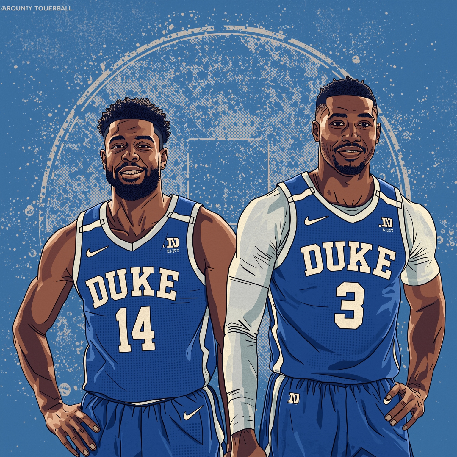 Duke's Roster Shuffle: Recruits, Returns & Departures - painting of Duke Blue Devils basketball, football venue