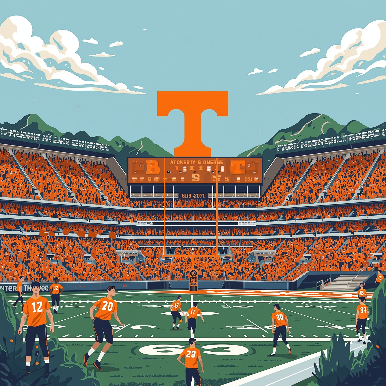 Big Vols Updates: Basketball & Football Prospects - painting of Tennessee Volunteers basketball,football venue