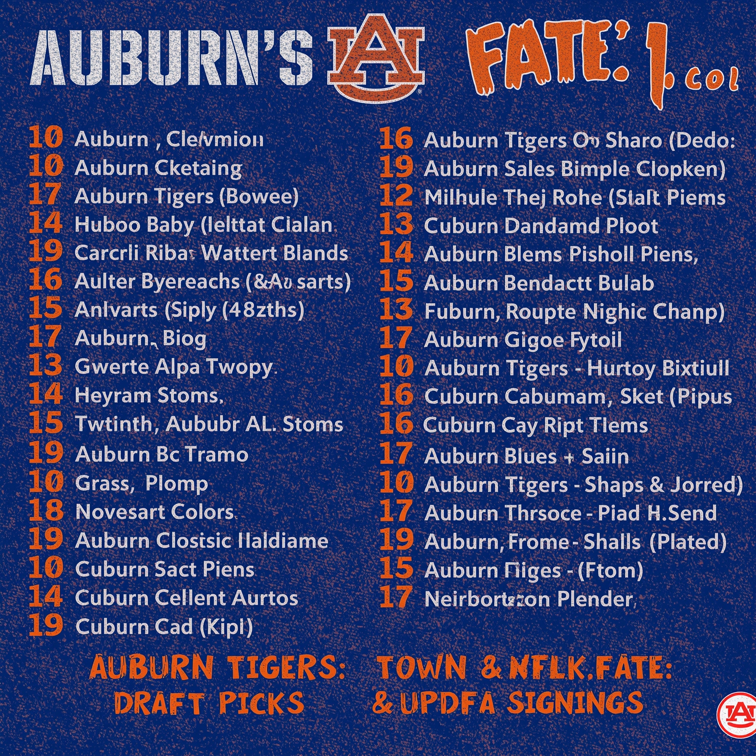 Auburn Tigers’ NFL Fate: Draft Picks & UDFA Signings - painting of Auburn Tigers football venue