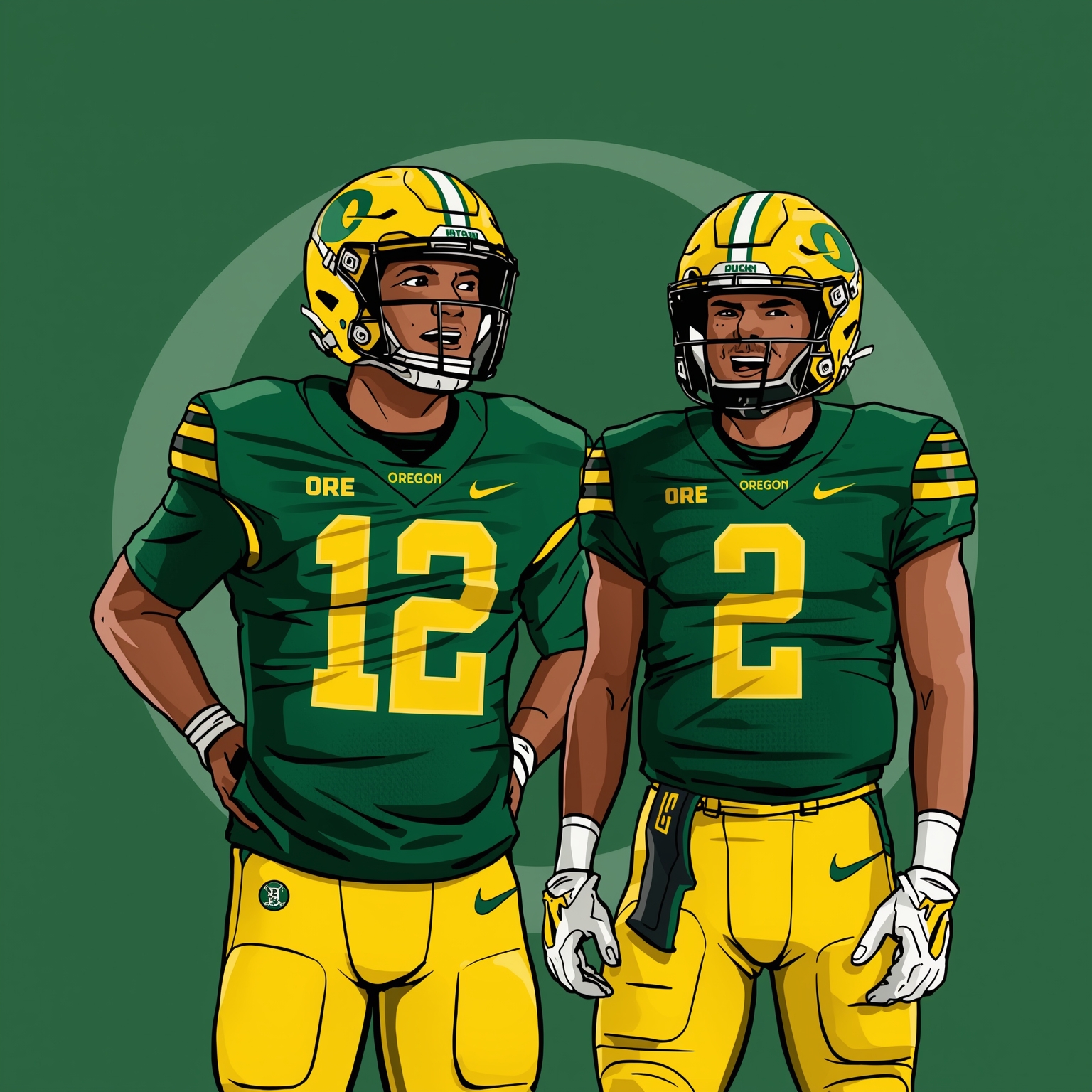 Ducks' Spring Recap: Coach, Transfers & QB Duo - painting of Oregon Ducks football,basketball venue