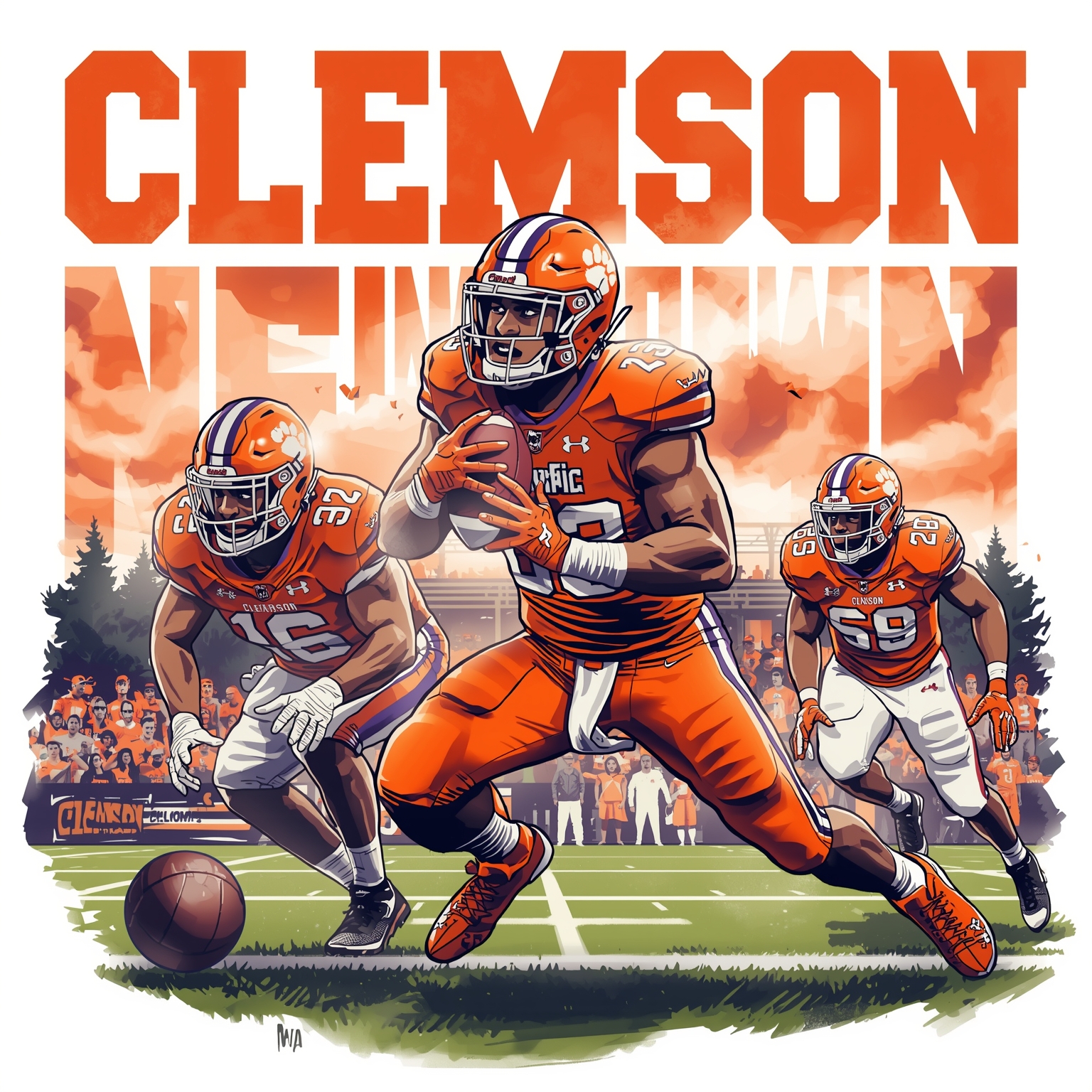 Clemson NFL Draft: UDFAs and Future First-Round Picks - painting of Clemson Tigers football venue