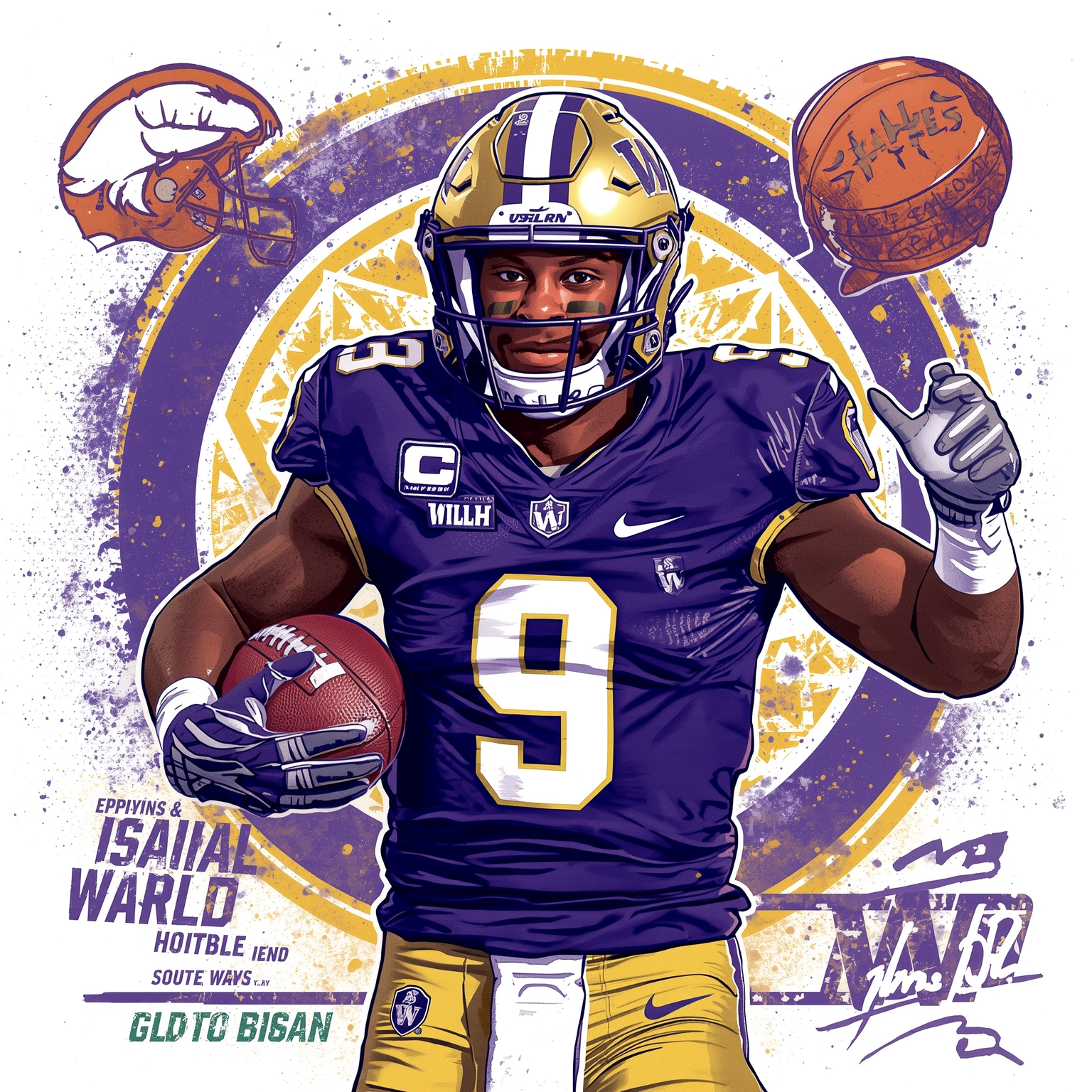 Isaiah Ward’s Comeback: From Arizona to UW’s Edge - painting of Washington Huskies football venue