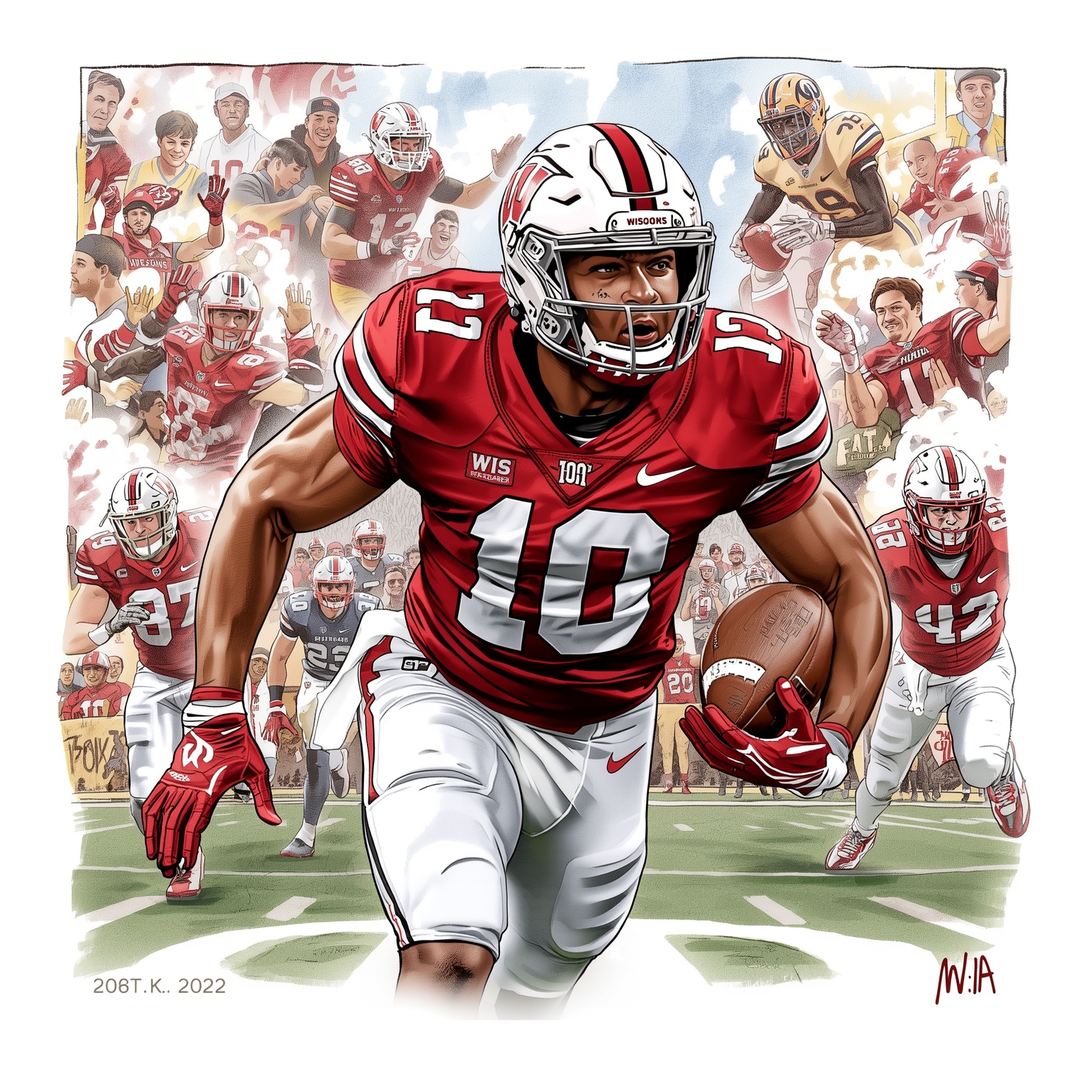 Coach Everett’s Elite RB Makeover - painting of Wisconsin Badgers football venue