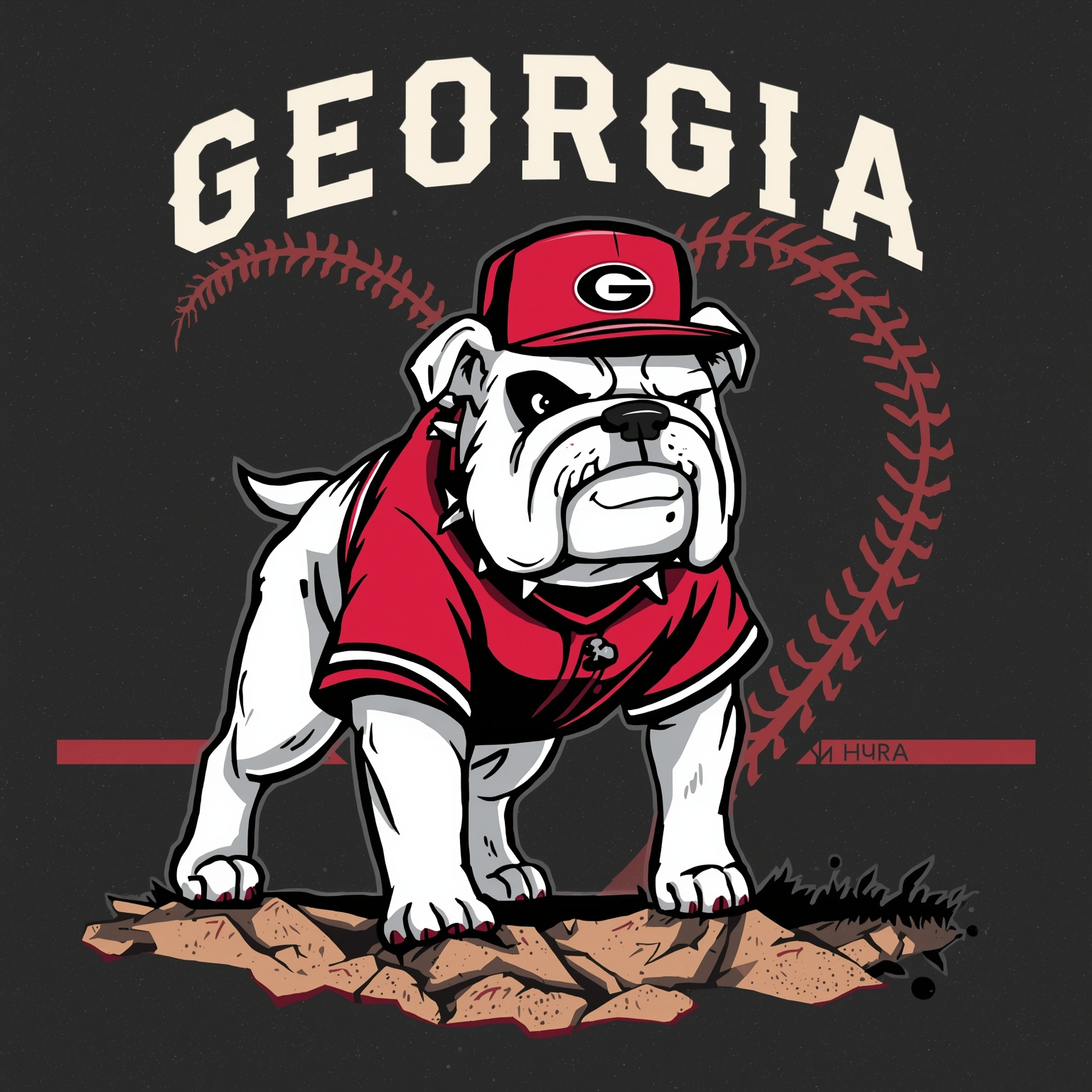Georgia vs. Troy: Midweek Baseball Showdown - painting of Georgia Bulldogs baseball venue