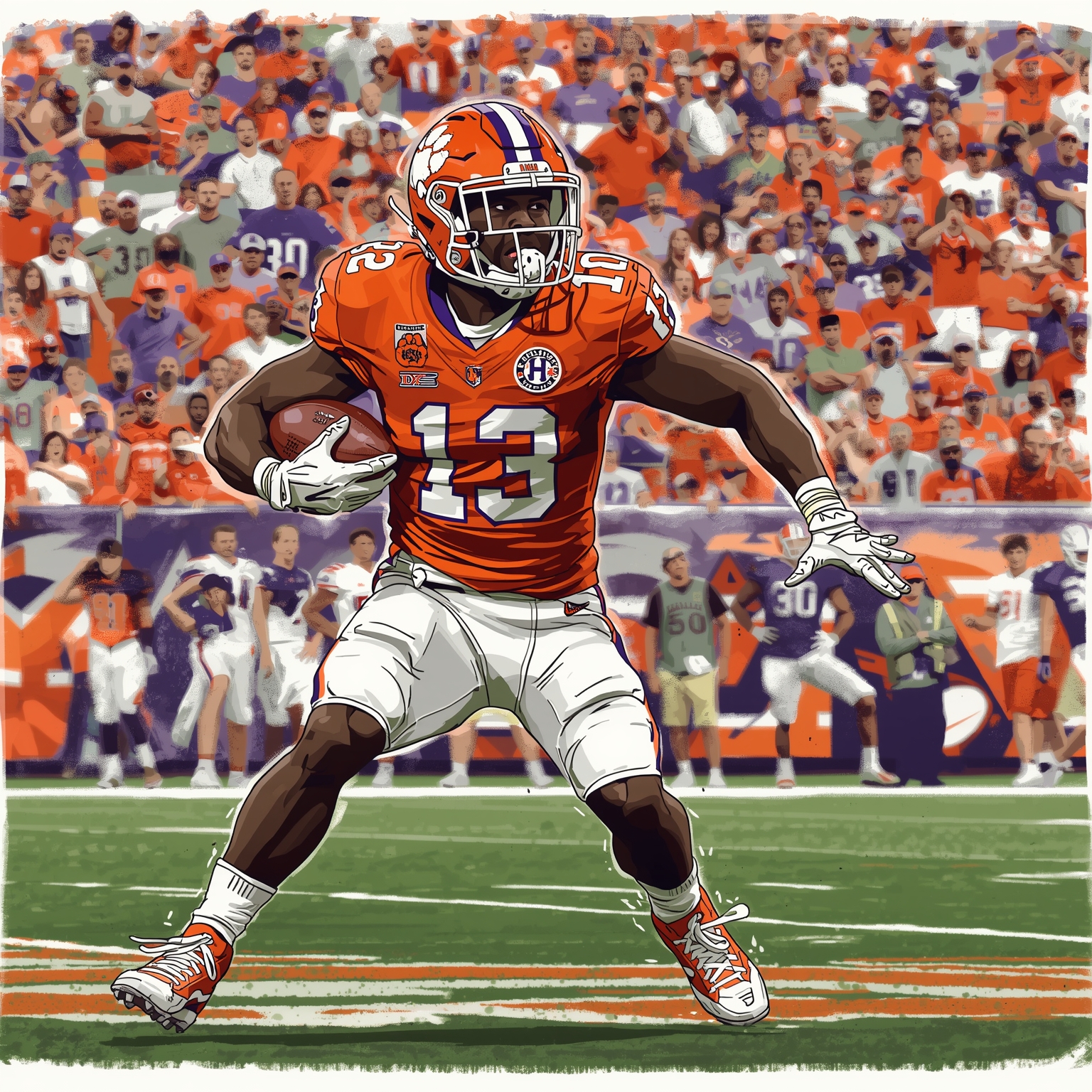 Cornerback Recruit’s Final Five College Showdown - painting of Clemson Tigers football venue