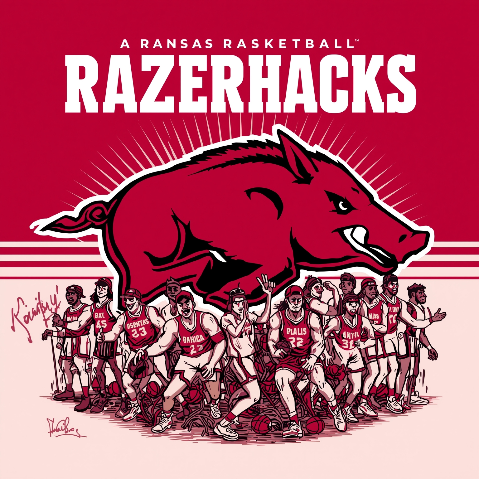 Razorbacks’ Coaching Shakeup and Slim Jesus Saga - painting of Arkansas Razorbacks basketball venue