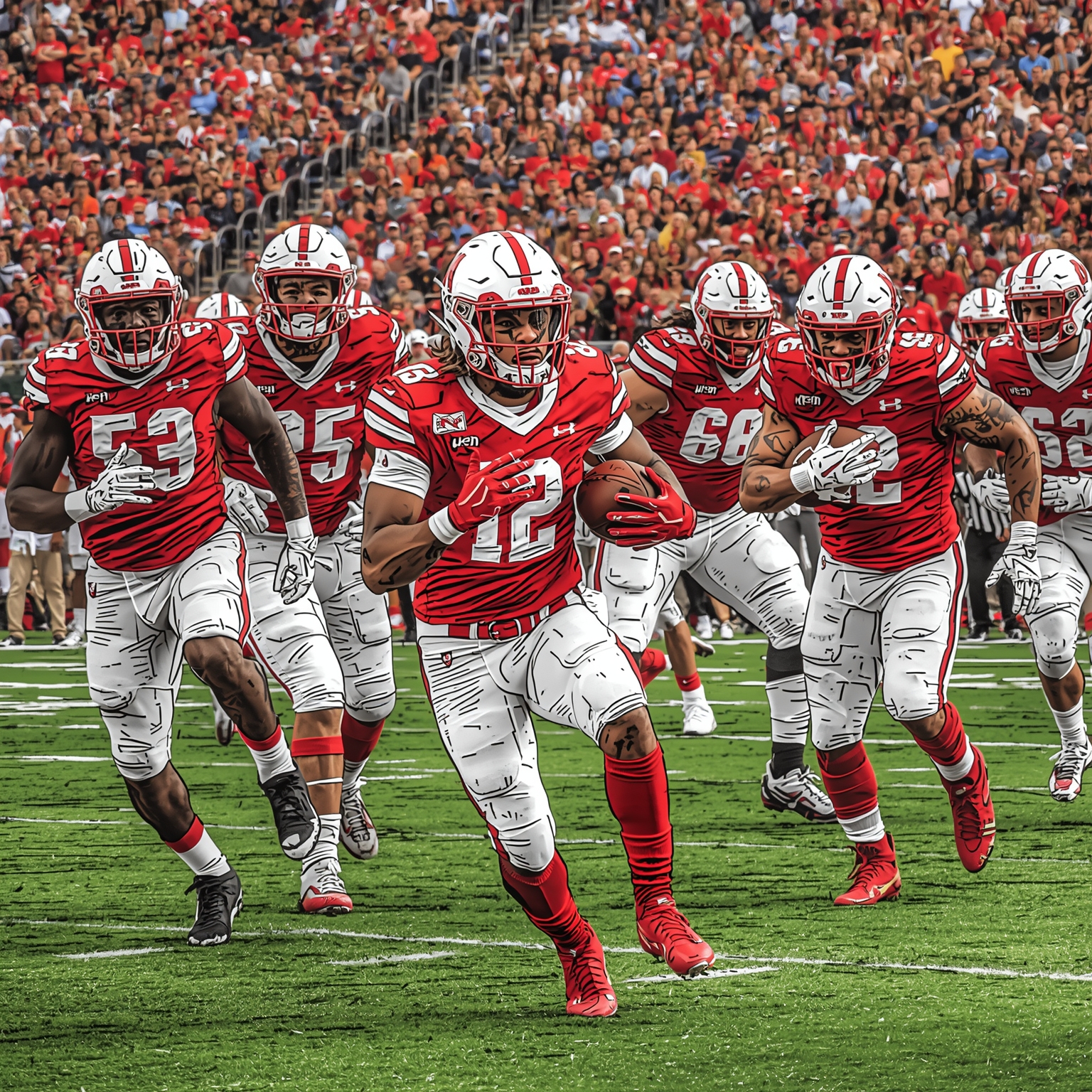 Nebraska’s Rise: From Draft Snubs to Award Night Glory - painting of Nebraska Cornhuskers football venue