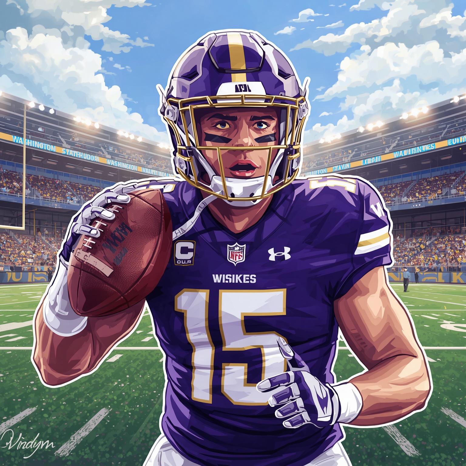 Swagger-Loaded Husky Freshman Steals Spring Show - painting of Washington Huskies football venue