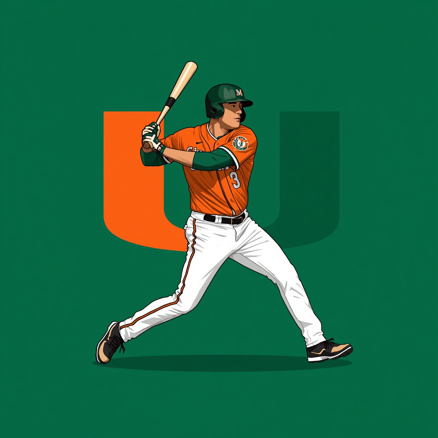 Miami’s Star Third Baseman Sidelined, Omaha Hopes At Risk - painting of Miami Hurricanes baseball venue