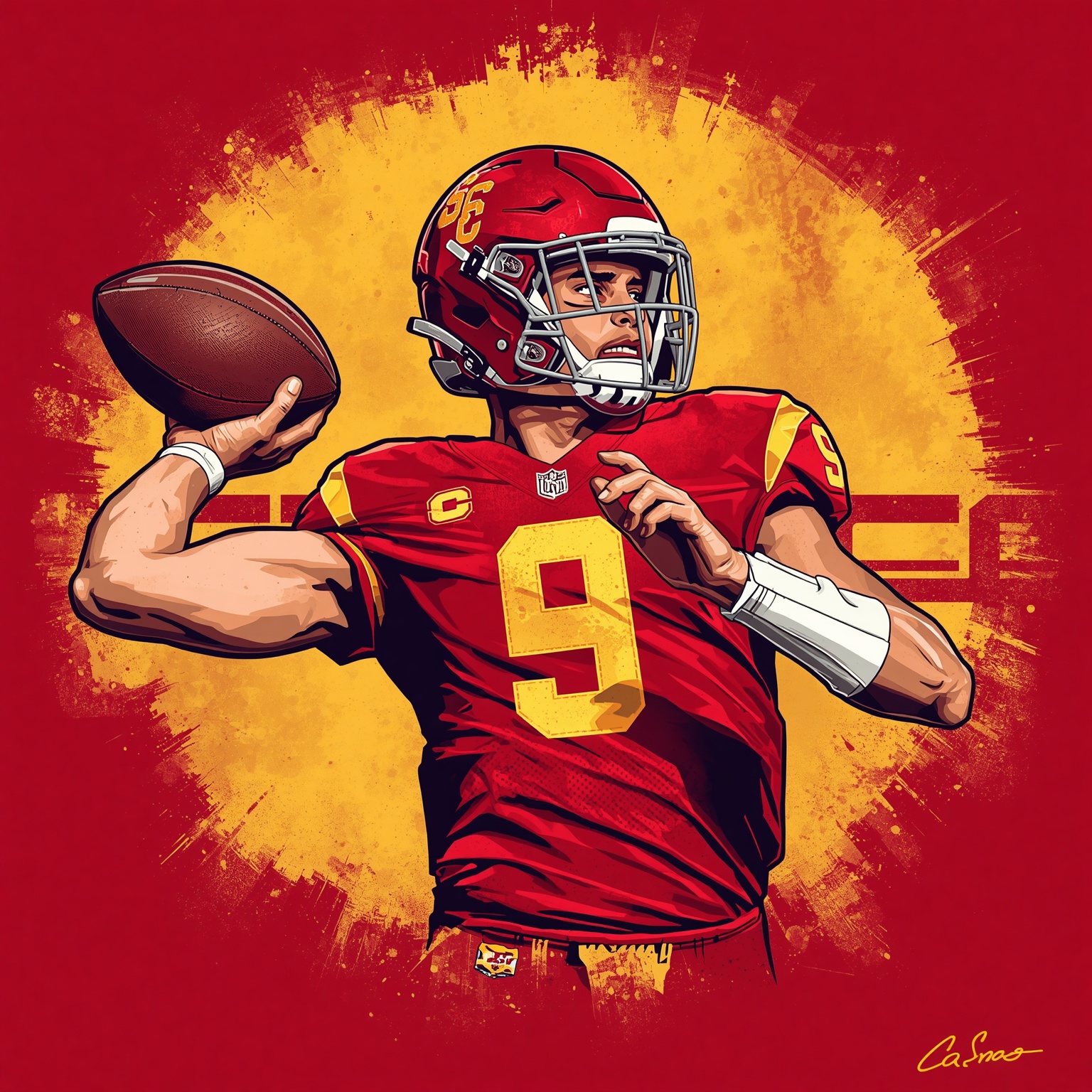 USC Freshmen Surge: QB Virtue and Elite Rookie Class - painting of USC Trojans football venue