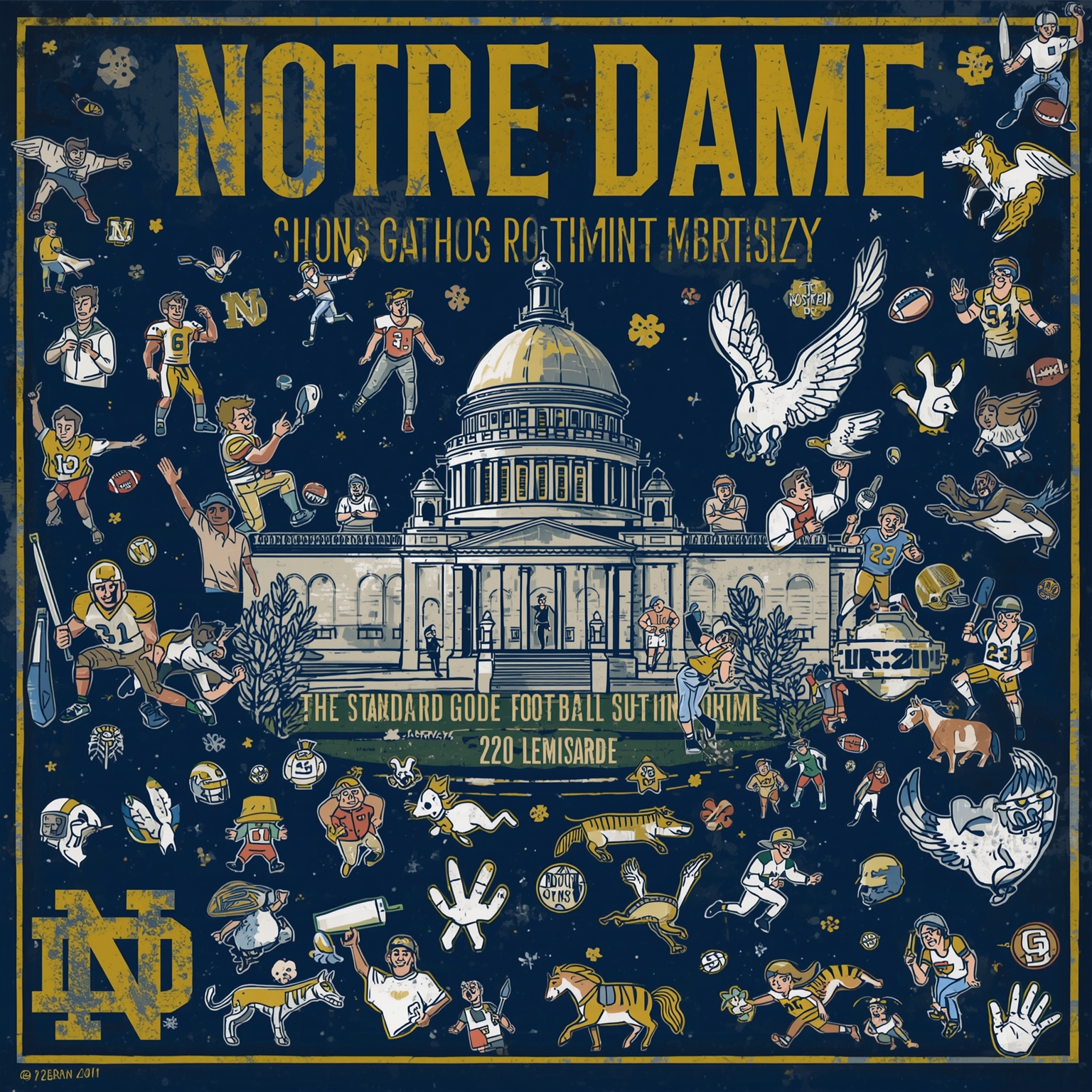 Notre Dames Spring Hype and Recruiting Frenzy - painting of Notre Dame Fighting Irish football venue
