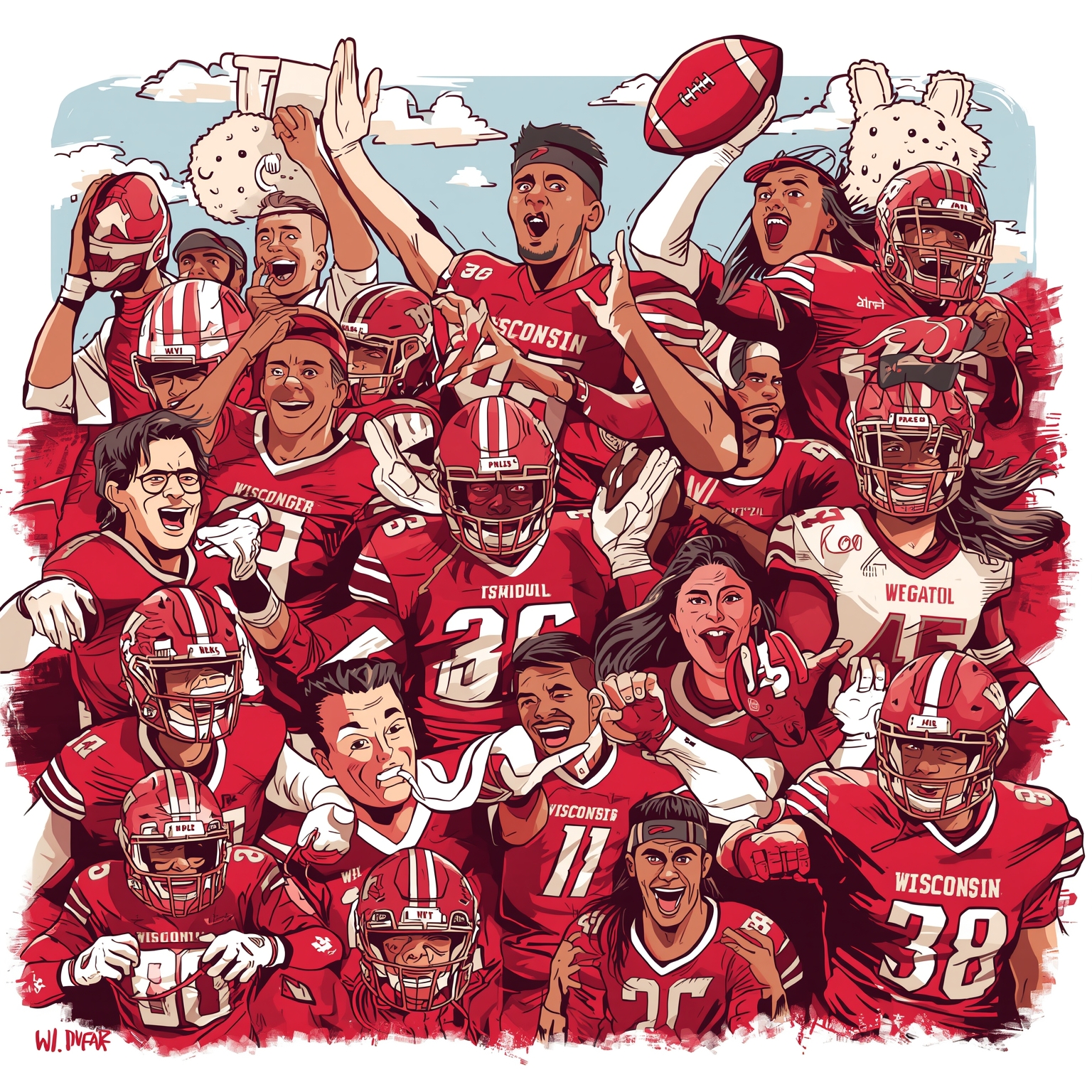 Badgers Go All In On Top Local Hoops and DL Stars - painting of Wisconsin Badgers football,basketball venue