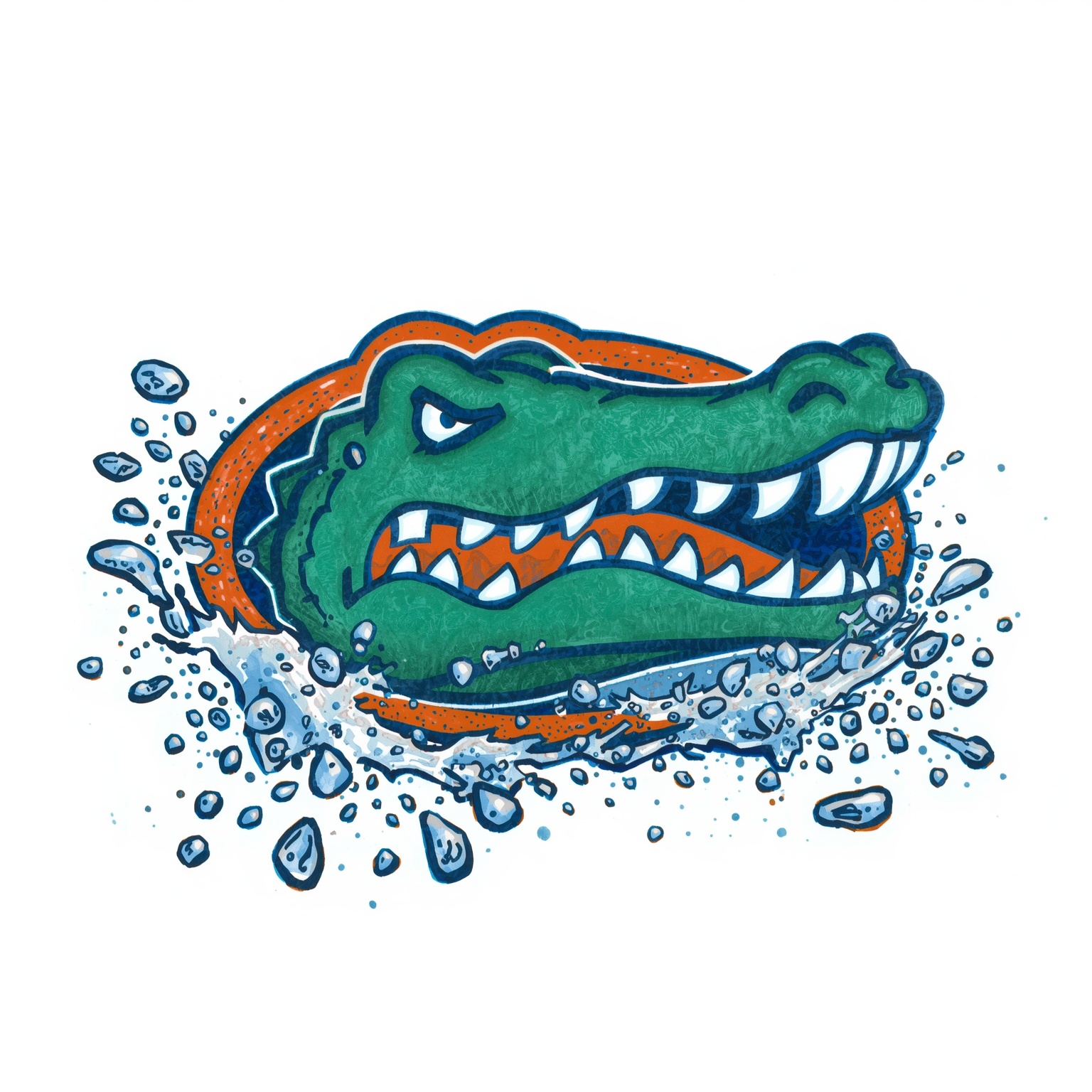 Gators Unleashed: Homers, Hype, and Helmet Hunts - painting of Florida Gators baseball, football venue