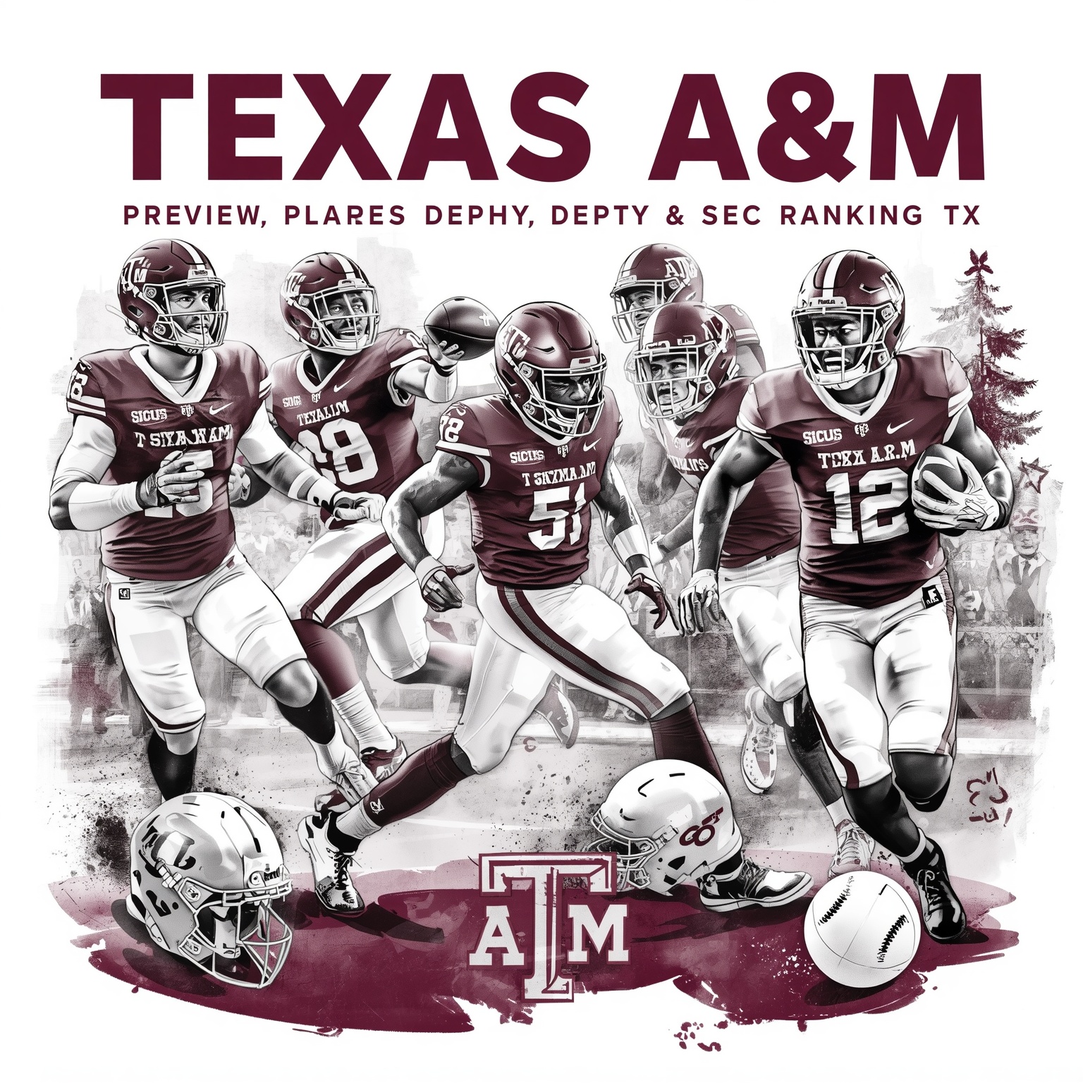 Texas A&M Preview: Players, Depth & SEC Rankings - painting of Texas A&M Aggies football, baseball venue