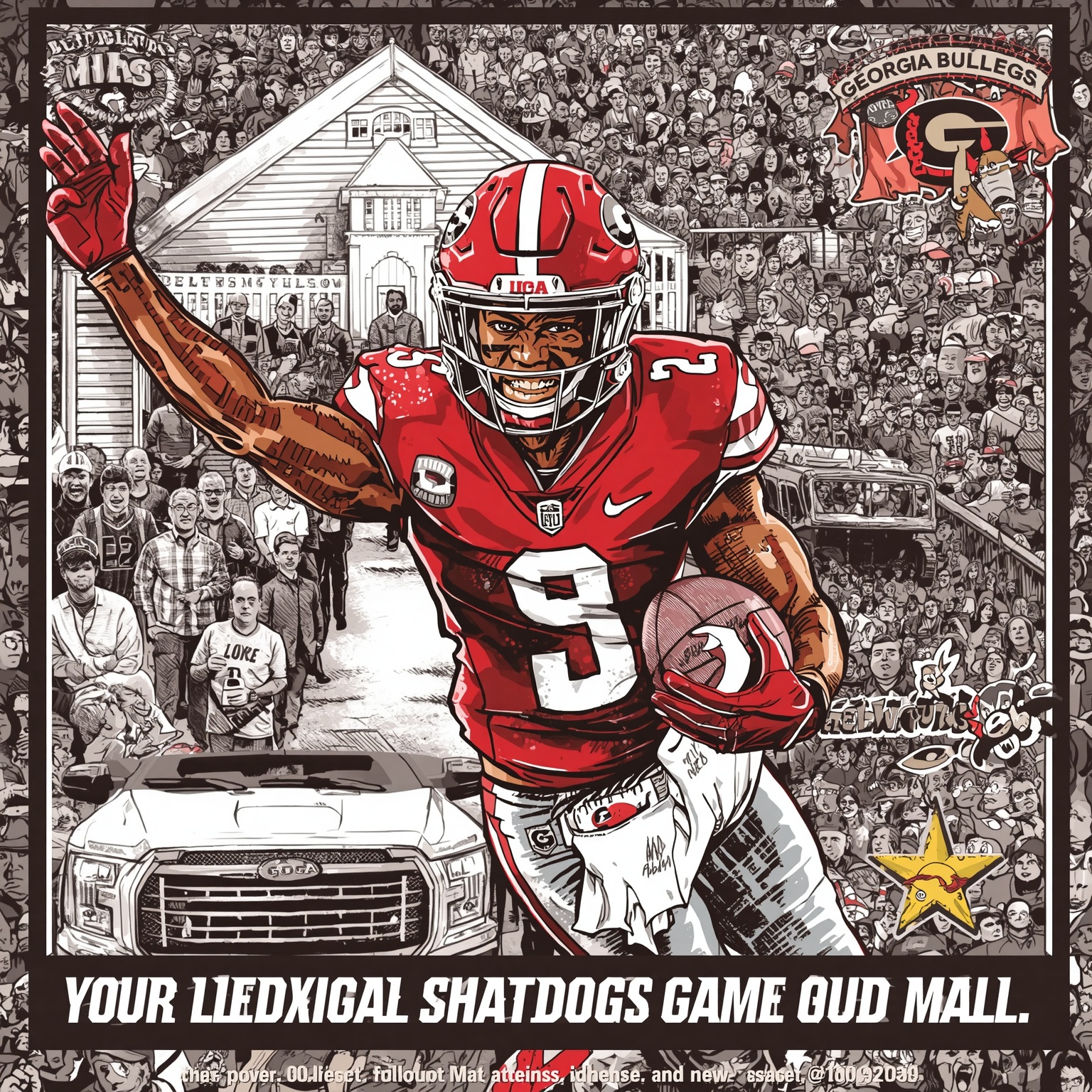 Georgia Football Shakeup: Portal, Offense and New Faces - painting of Georgia Bulldogs football venue