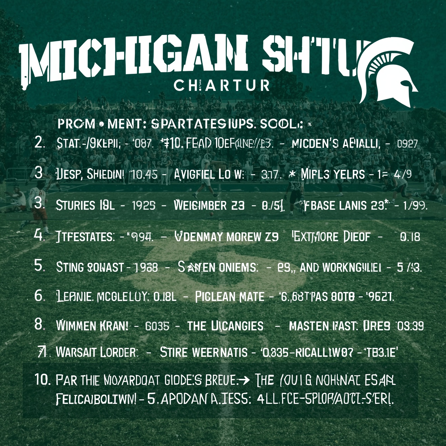MSU Gridiron Shakeups: QBs, Safeties, and Linebackers - painting of Michigan State Spartans football venue