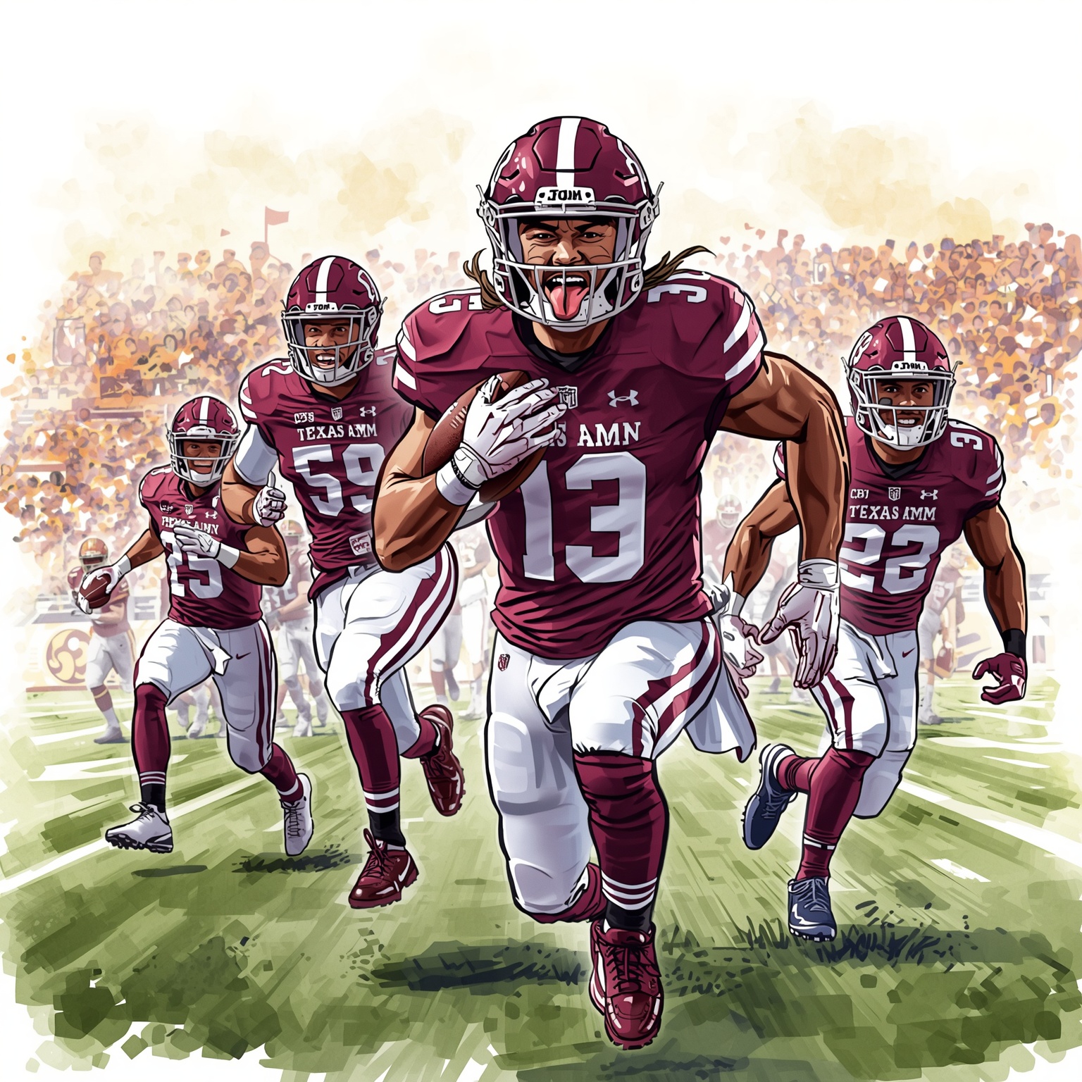 Aggies’ Grueling Run and Impactful Newcomers - painting of Texas A&M Aggies football venue