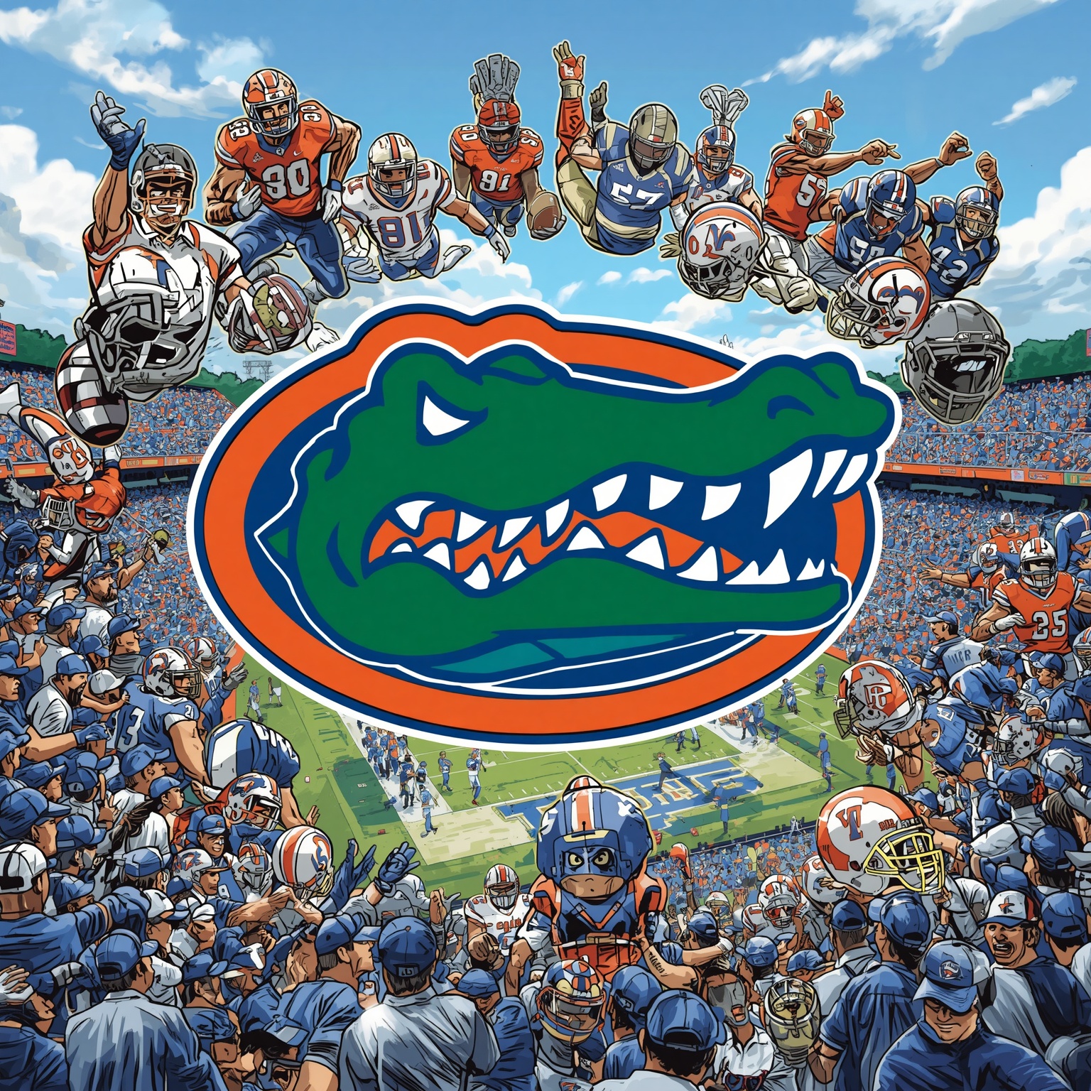 Gators, SEC Squabble Over Elite WR’s Deadline - painting of Florida Gators football venue