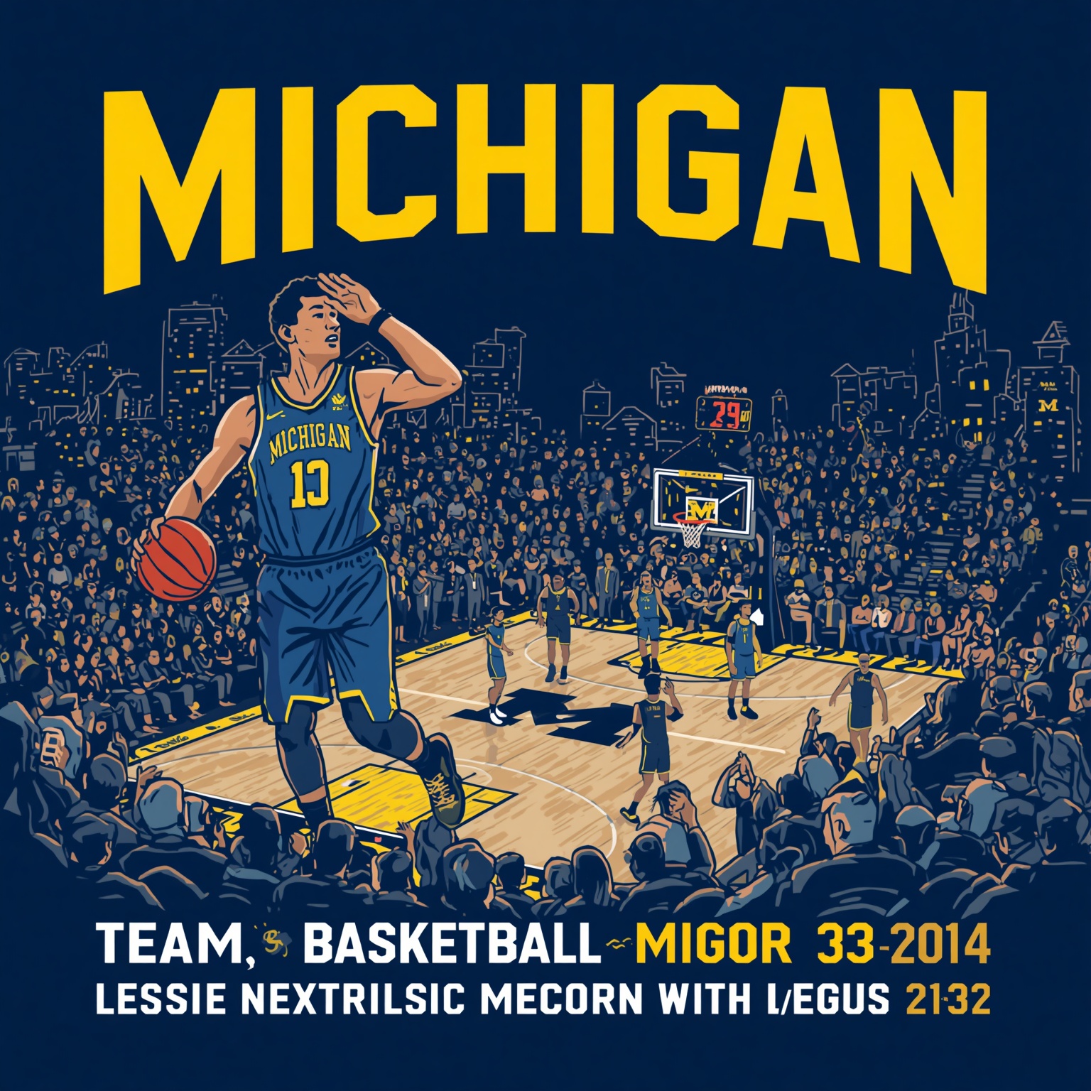 Michigan Basketball: Highlights, Historic Rematch & Vegas - painting of Michigan Wolverines basketball venue