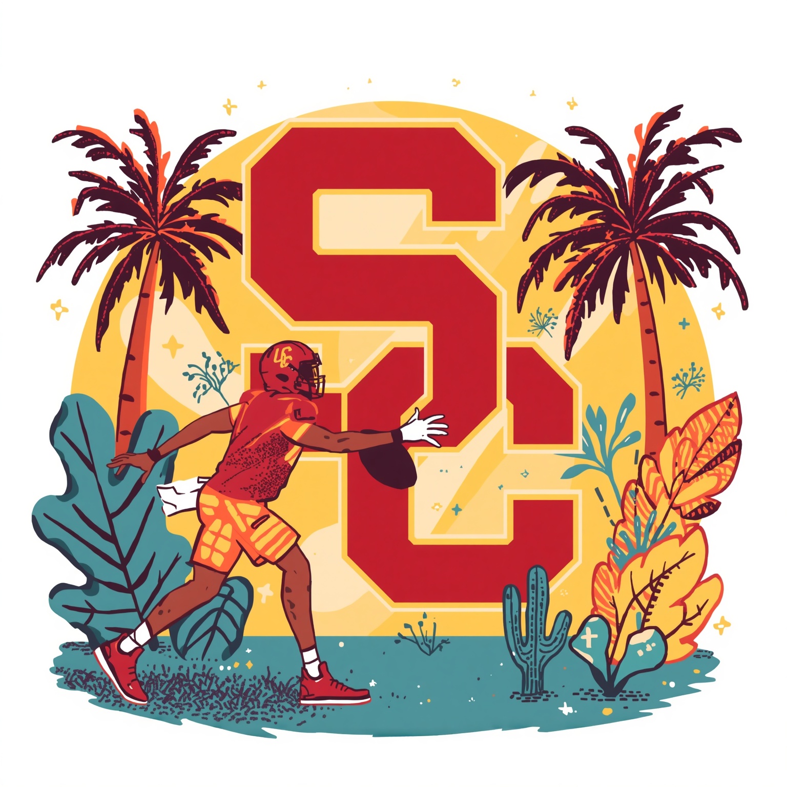 USC Trojans Shake Up Rankings, Transfers & Projections - painting of USC Trojans football, basketball venue