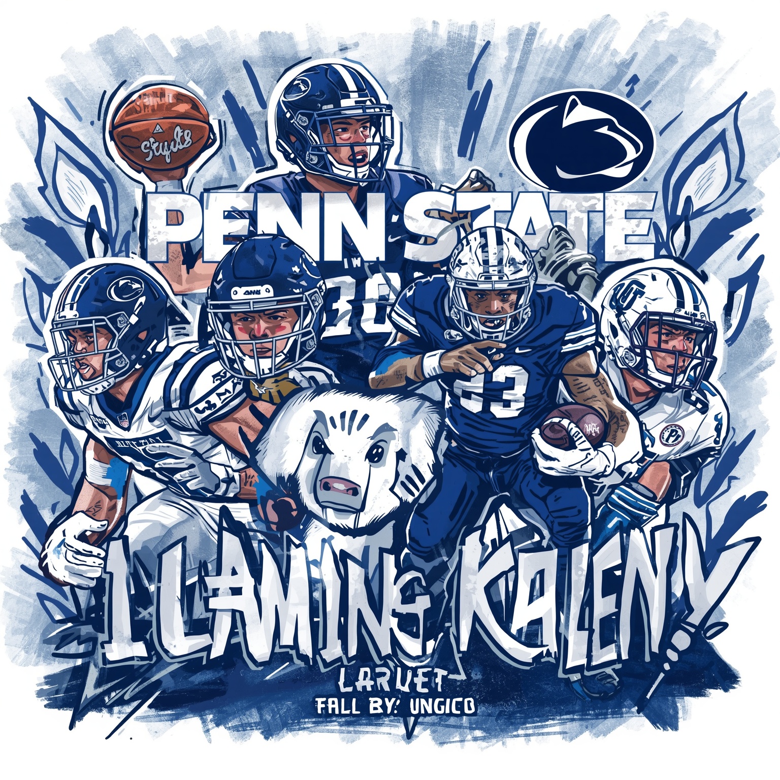 Penn State Shakes Up Rosters and Scouts New Talent - painting of Penn State Nittany Lions basketball, football venue