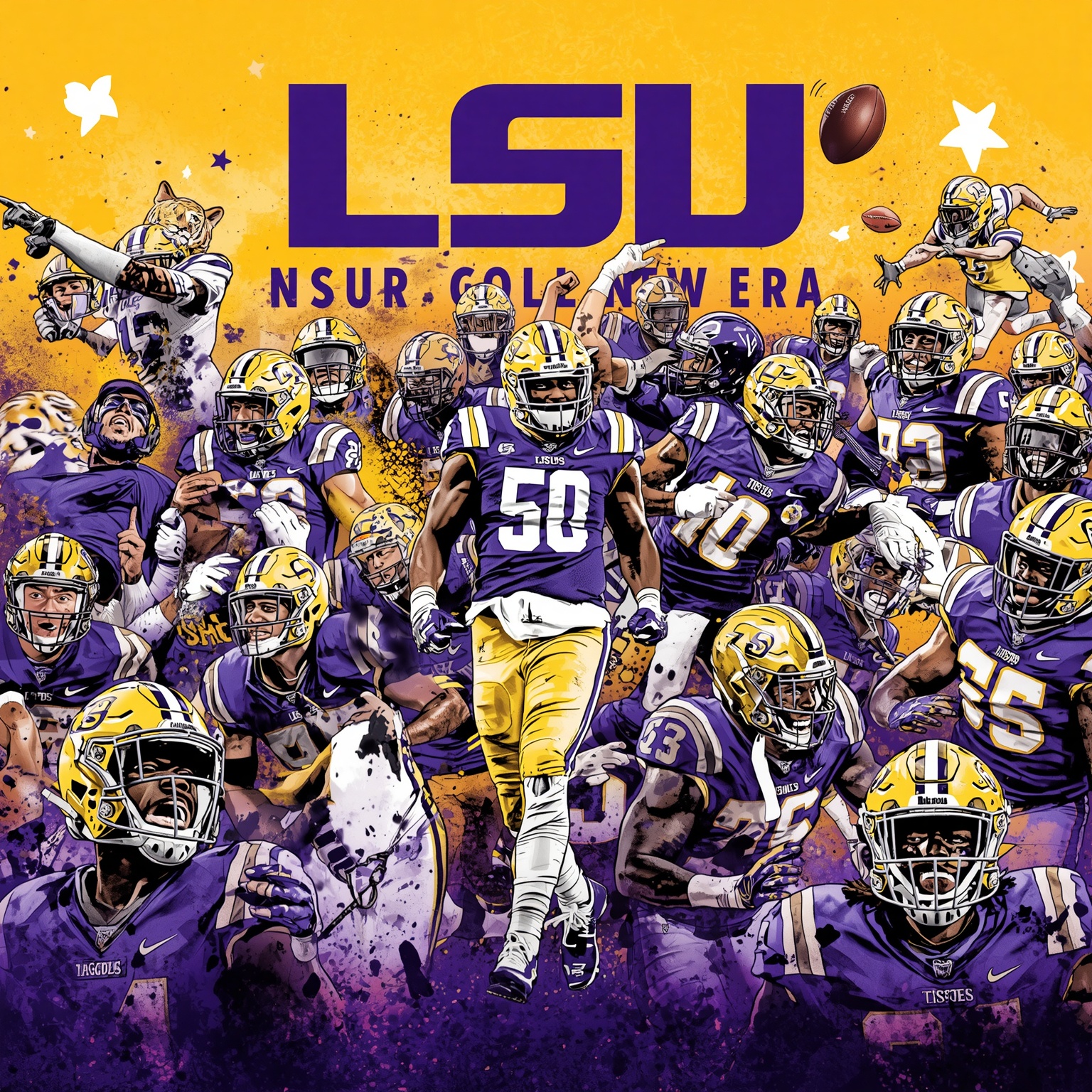 LSU’s New Era: Recruiting, Rivalries and Stats - painting of LSU Tigers football, baseball venue