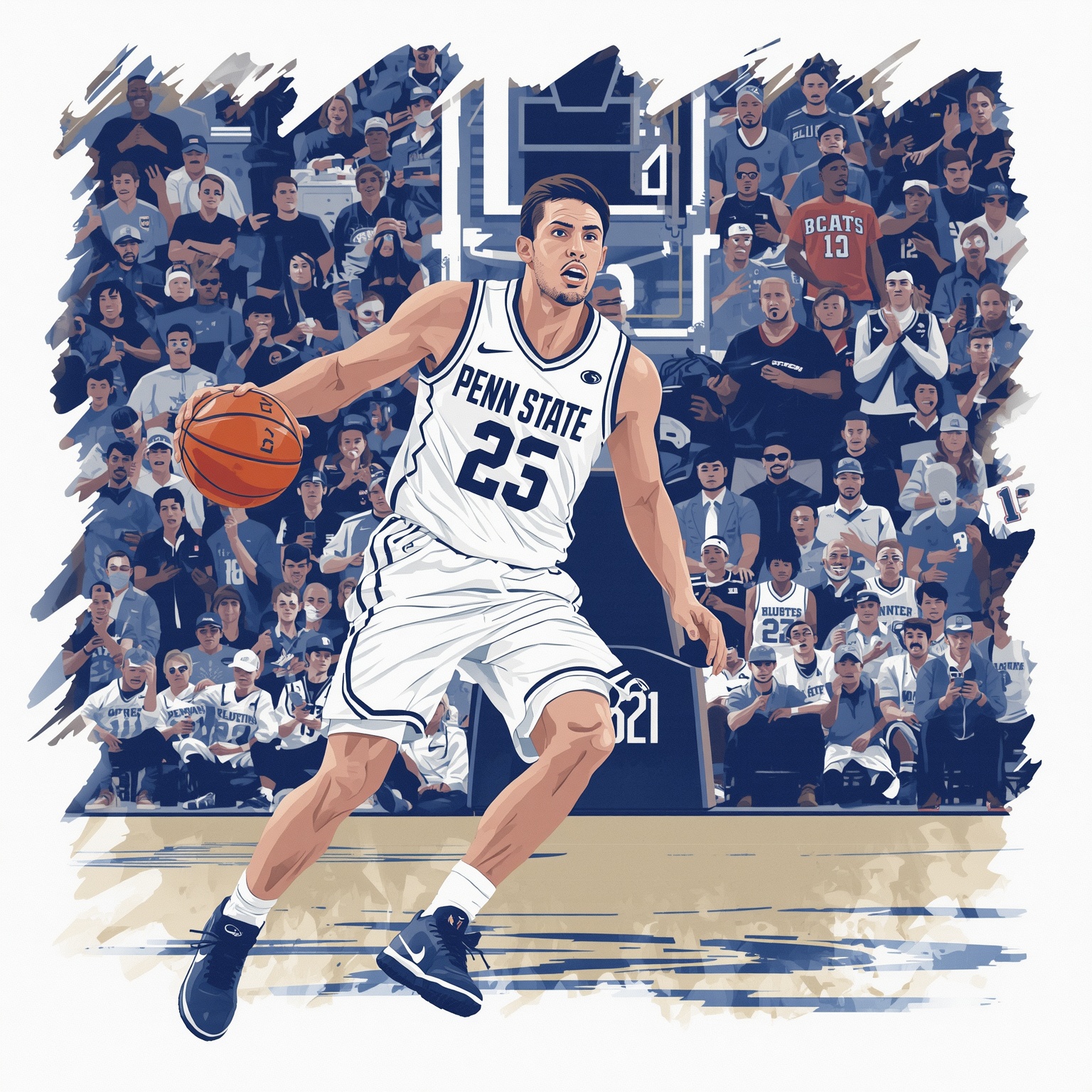 Penn State’s Basketball Shakeup: New Coach & Opponents - painting of Penn State Nittany Lions basketball venue