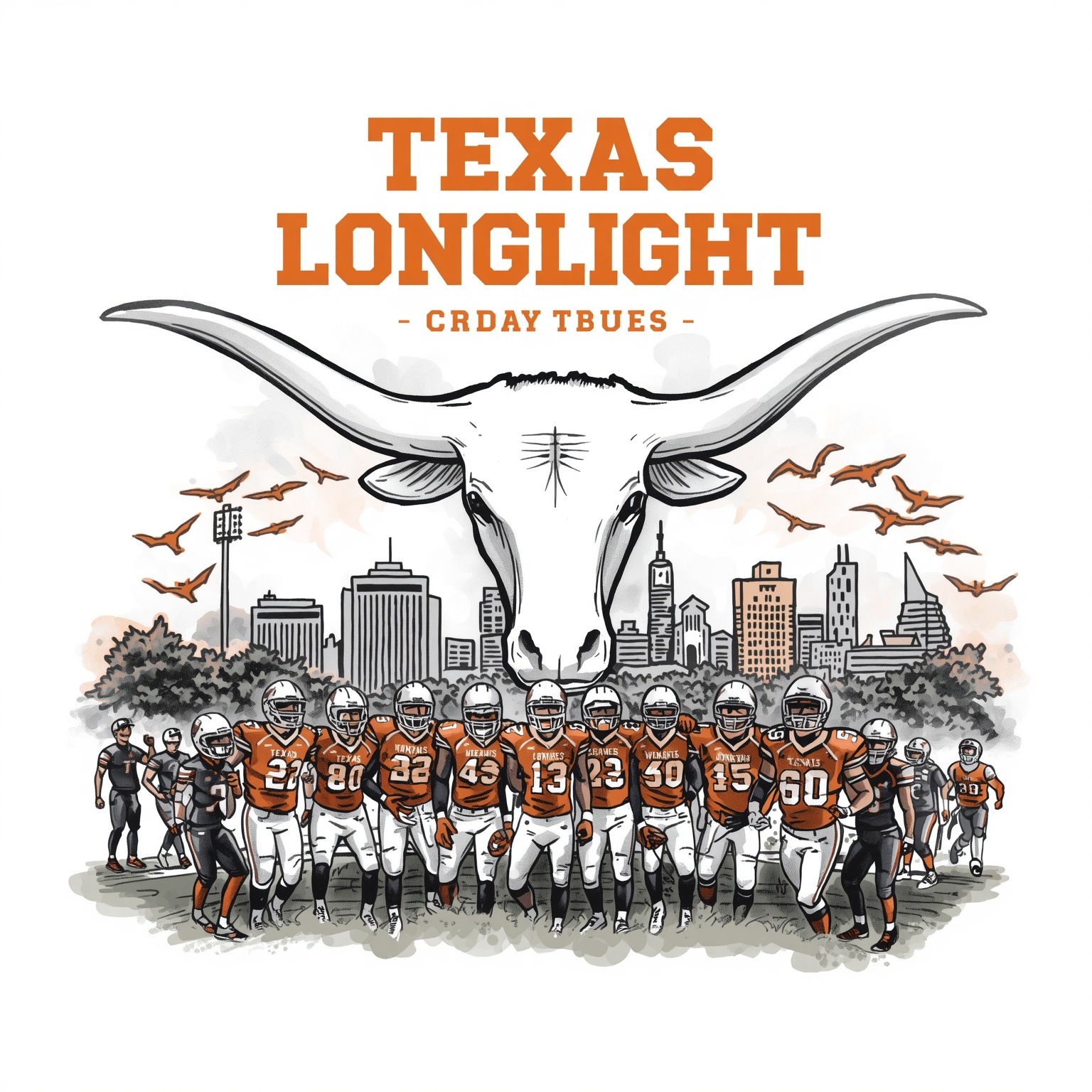 Longhorns Spotlight: Baseball Crowns and Football Feuds - painting of Texas Longhorns football, baseball venue