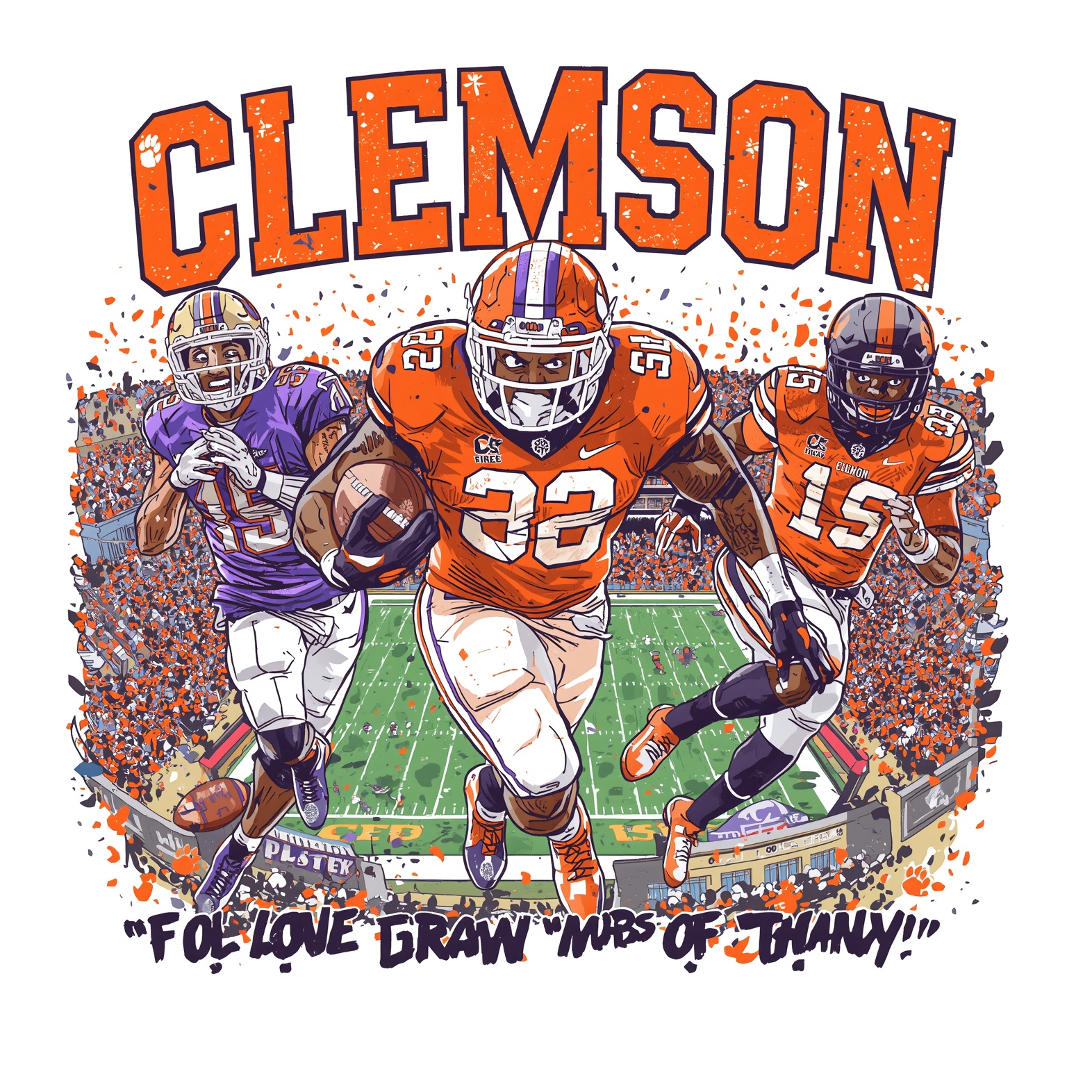 Clemson Football: Recruiting, Secondary Revamp & UFL Shock - painting of Clemson Tigers football venue
