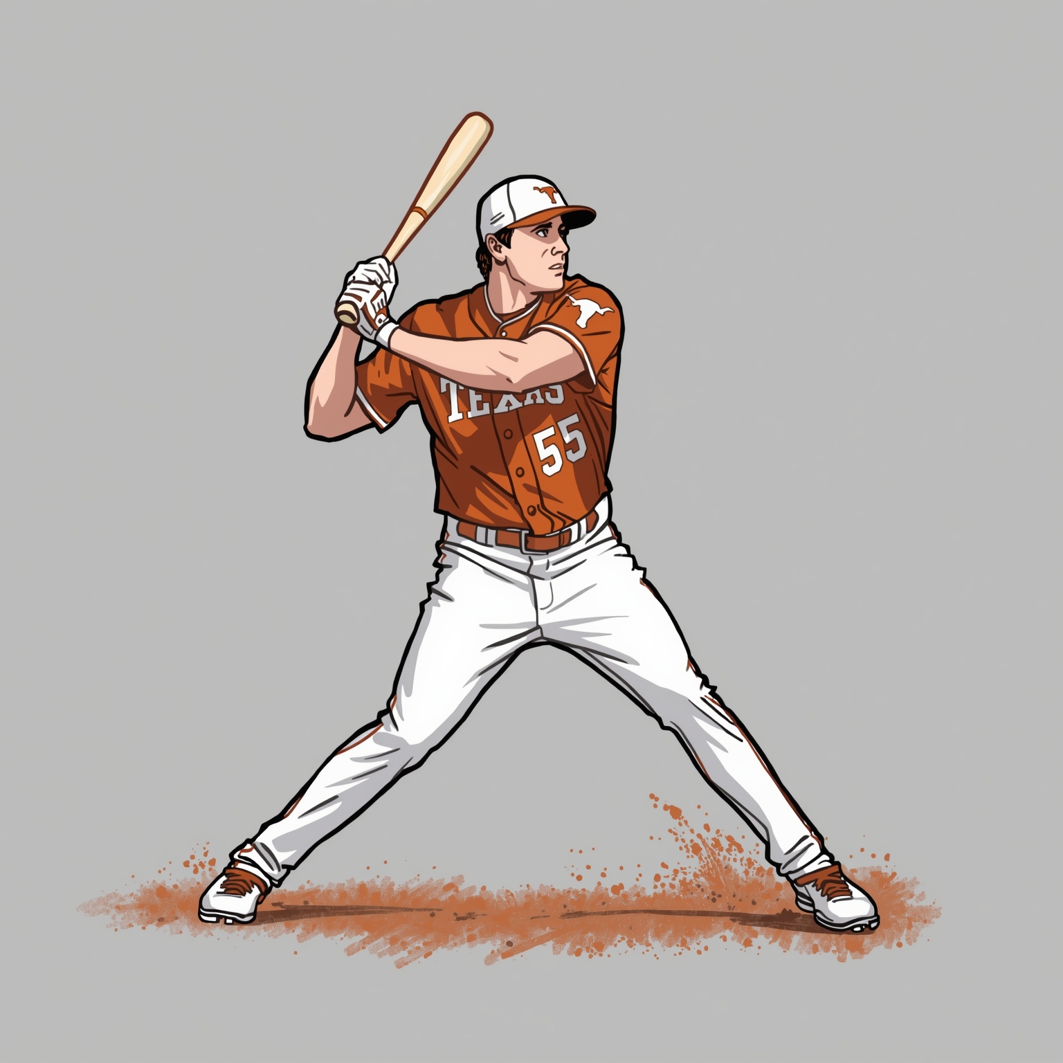 Freshman Monsour Sparks Texas Outfield Shake-Up - painting of Texas Longhorns baseball venue