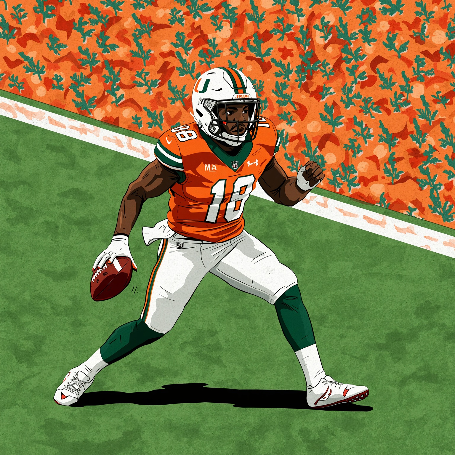 Cristobal Pushes Back on College Football Playoff Bloat - painting of Miami Hurricanes football venue