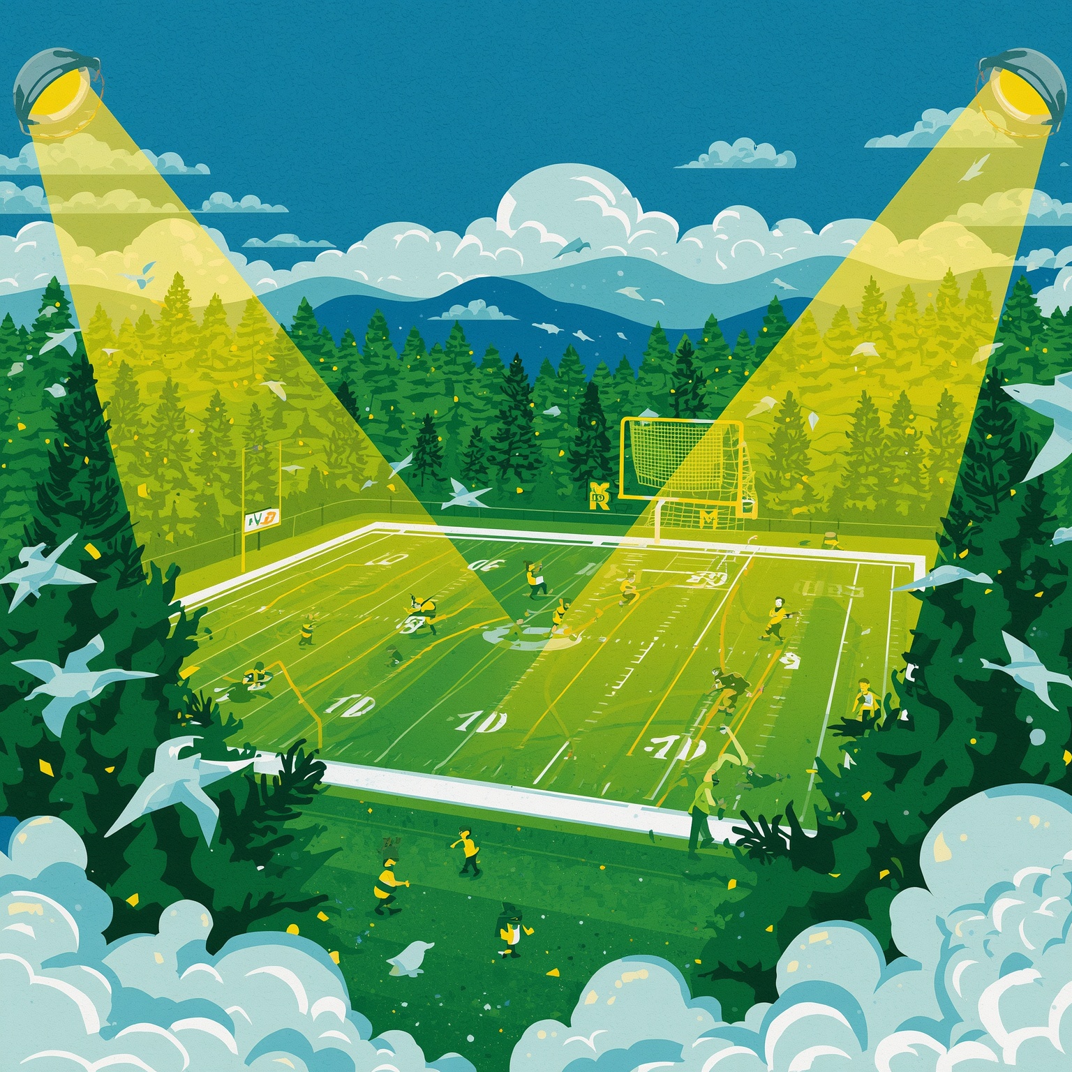 Oregon Ducks Football: GameDay Spotlight & Rising Star - painting of Oregon Ducks football venue